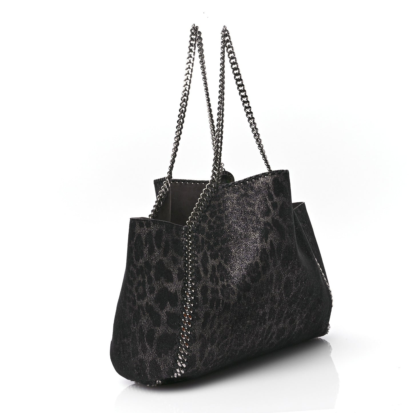 Leopard Shaggy Deer Falabella Reversible Tote Grey