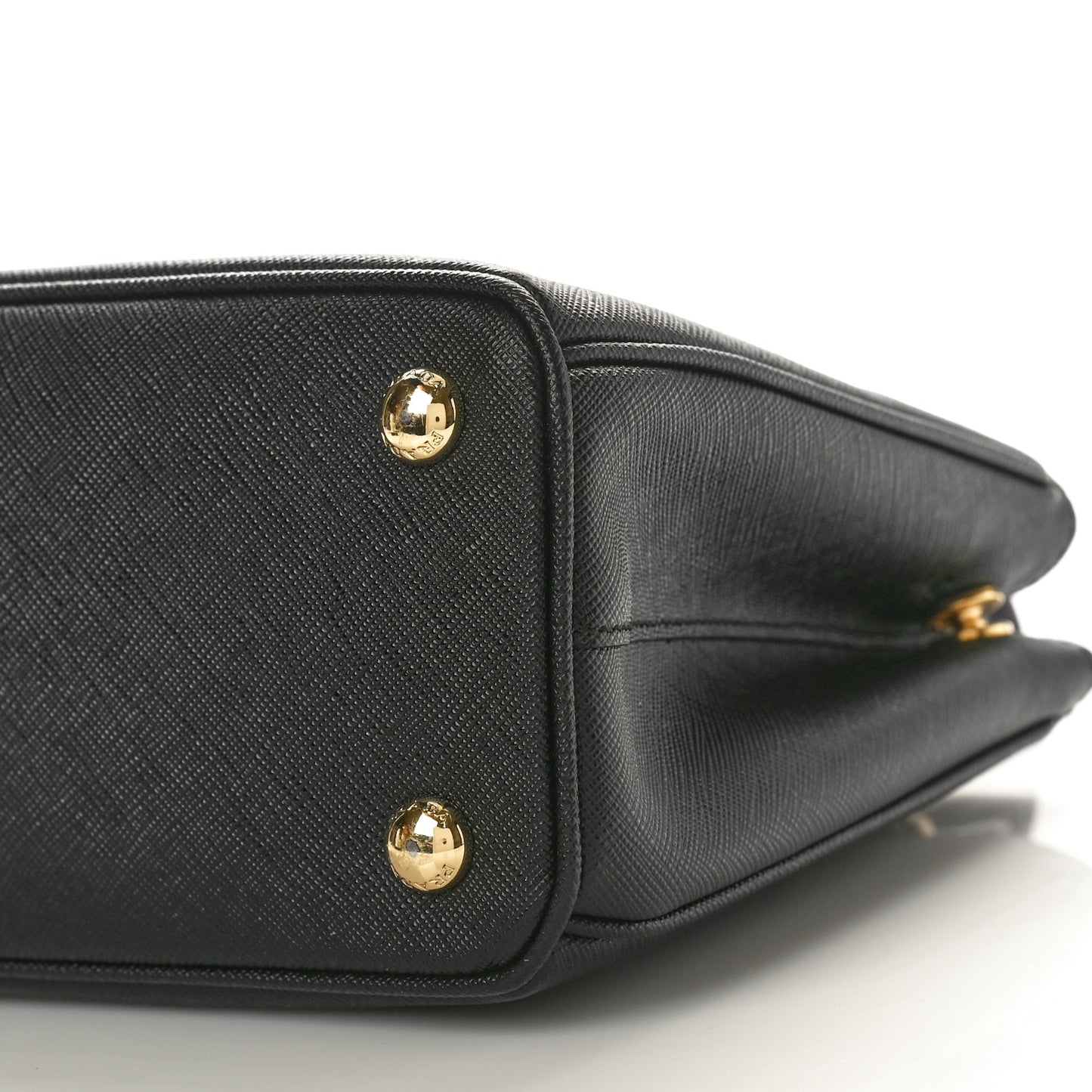 Saffiano Lux Micro Galleria Shoulder Bag Black