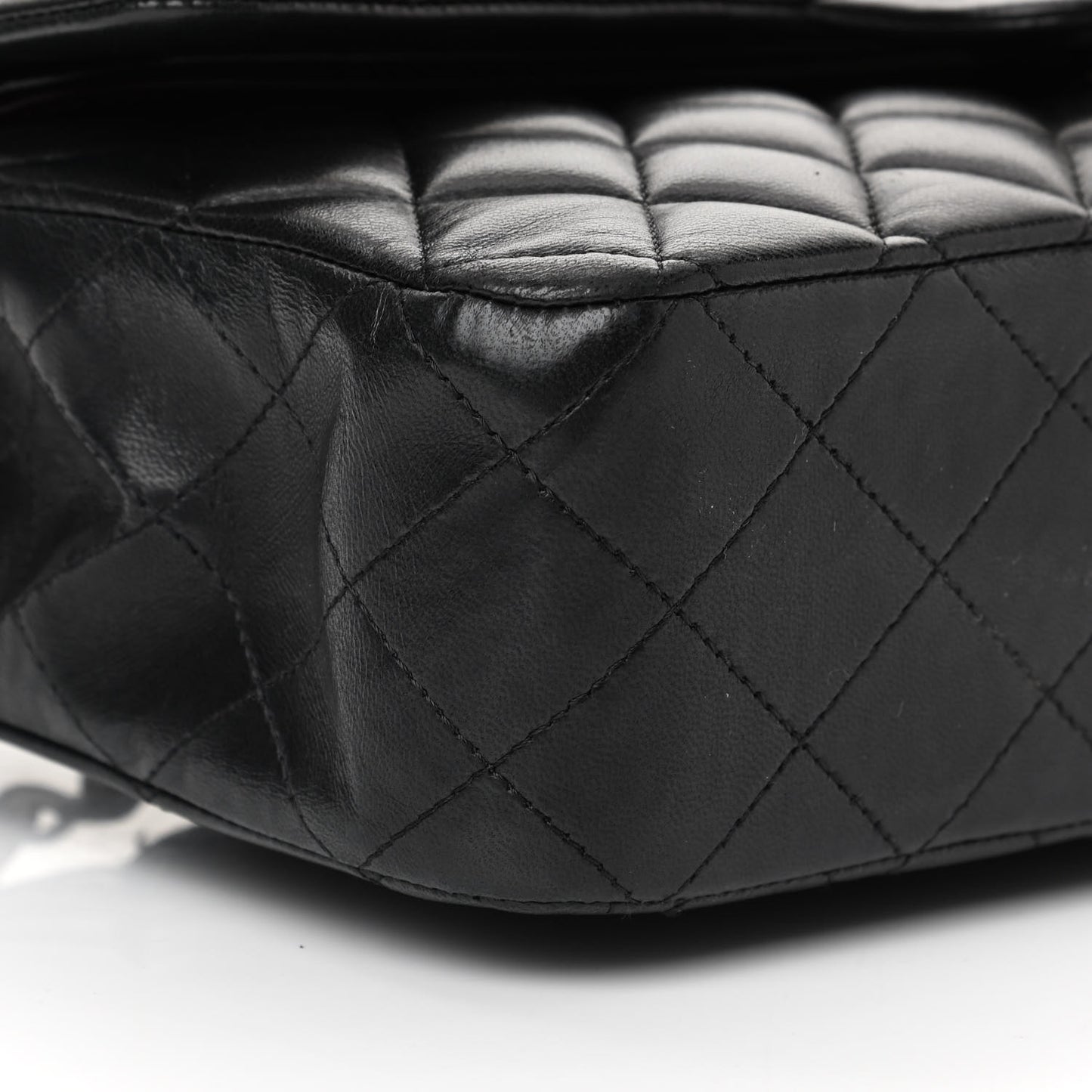Lambskin Quilted Medium Double Flap Black