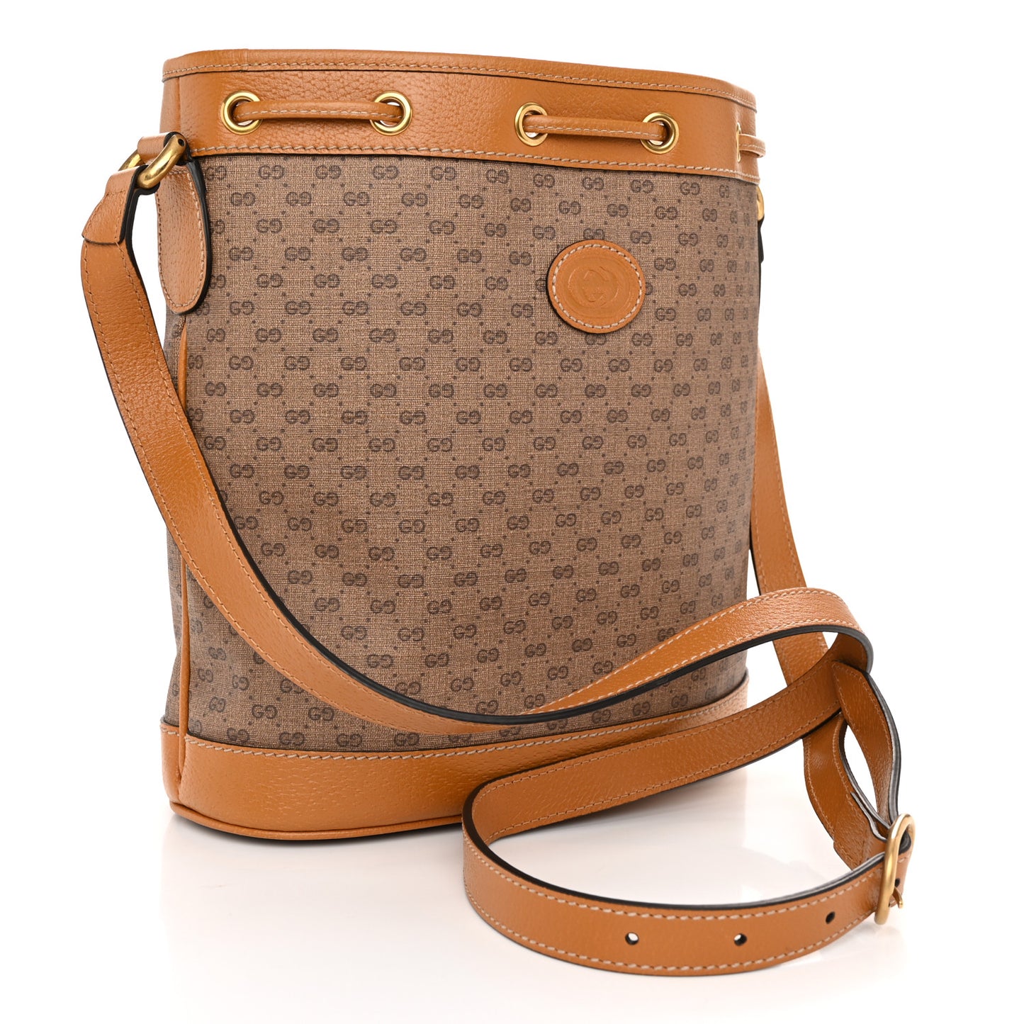 X DISNEY Mini Vintage GG Supreme Monogram Bucket Bag Beige Vintage Sun Oil