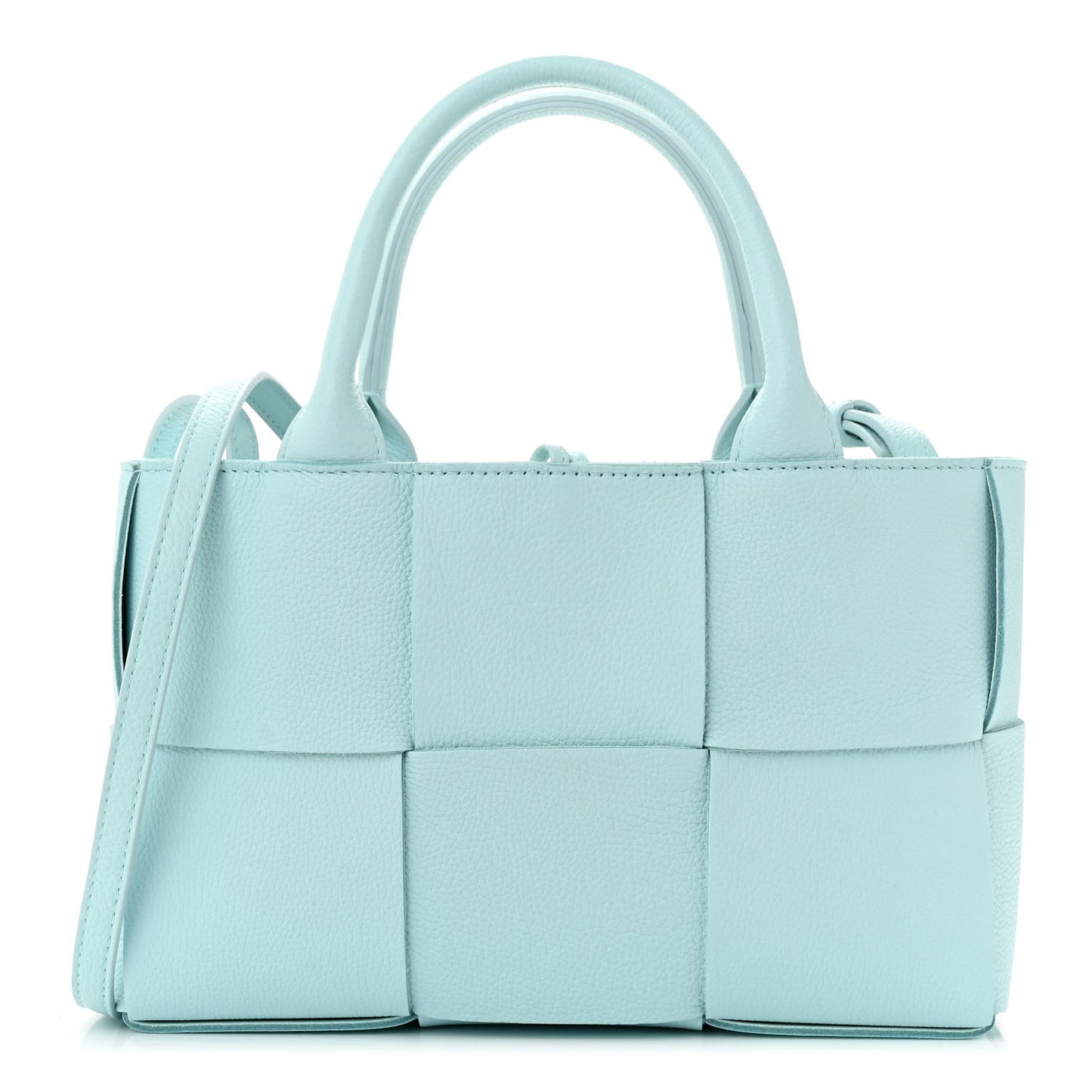 Grained Calfskin Maxi Intrecciato Mini Arco Tote Pale Blue