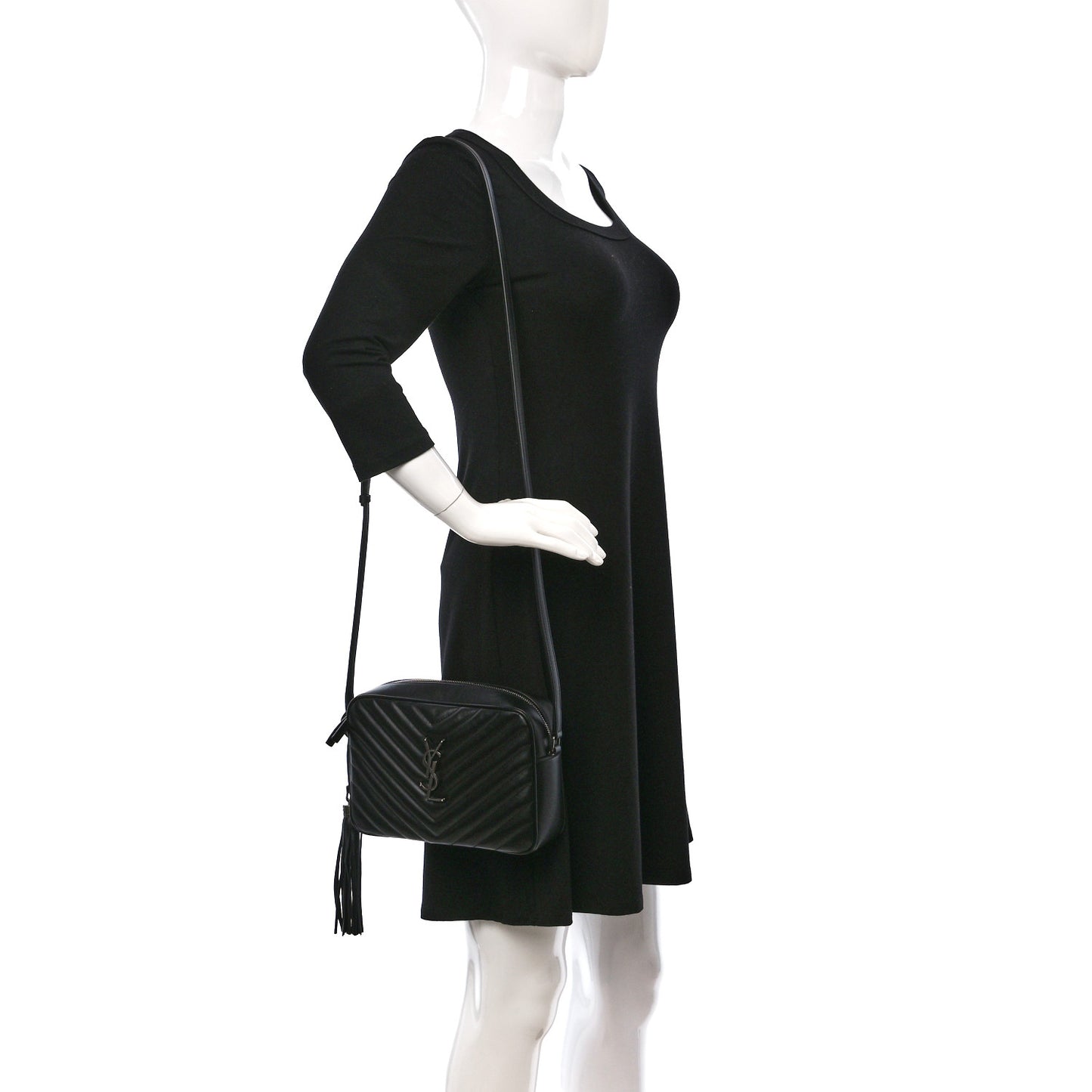 Calfskin Matelasse Monogram Lou Camera Bag Black