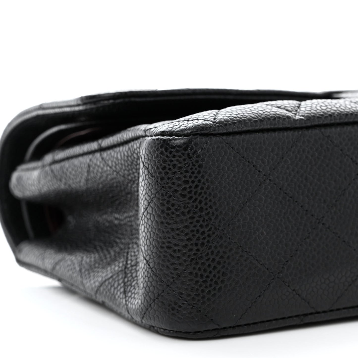 Caviar Quilted Medium Double Flap Black