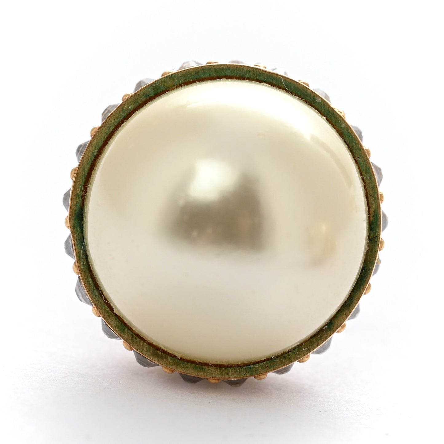 Crystal Pearl Dior Tribales Earrings Gold