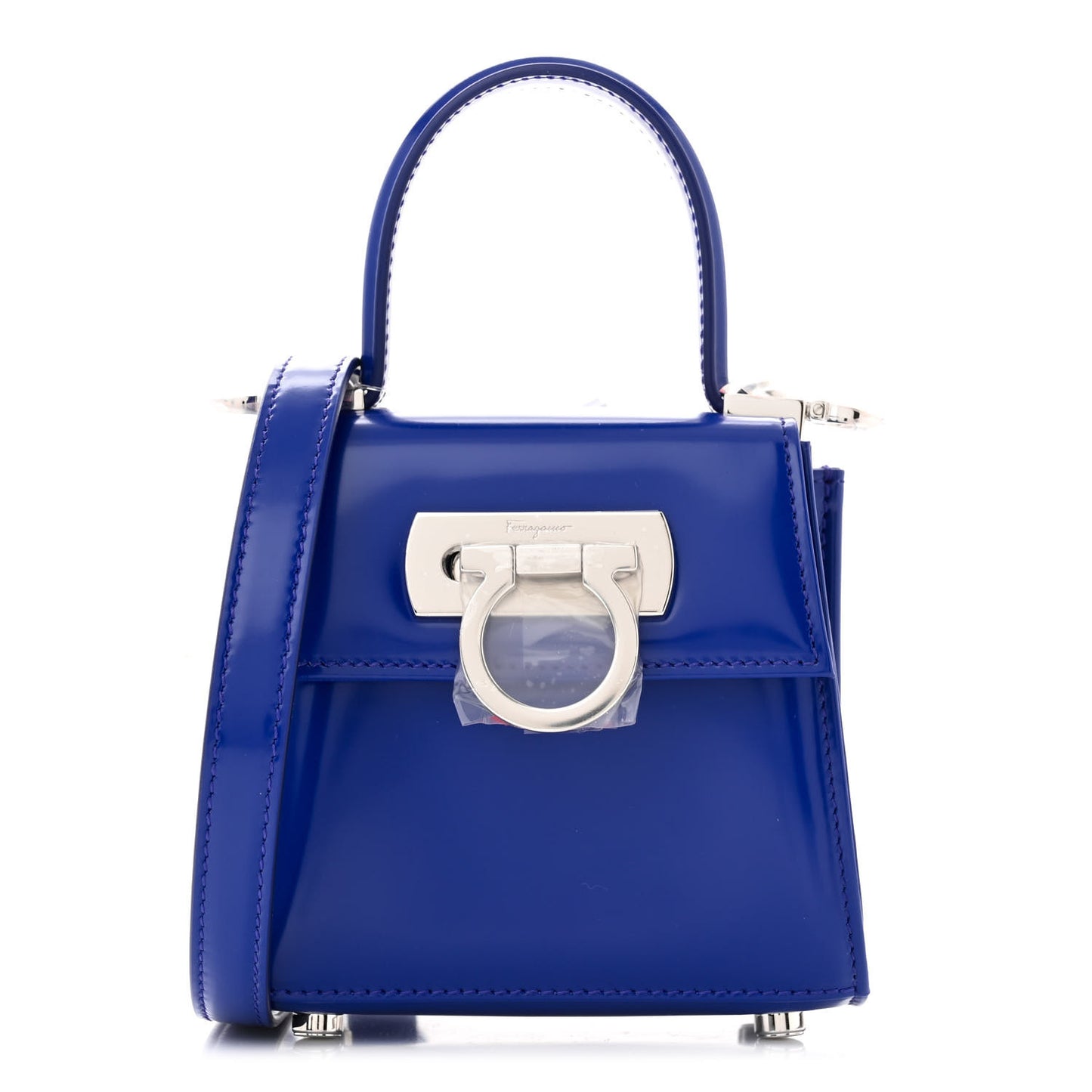 Brushed Calfskin Micro Iconic Top Handle Bag Lapis Lazuli