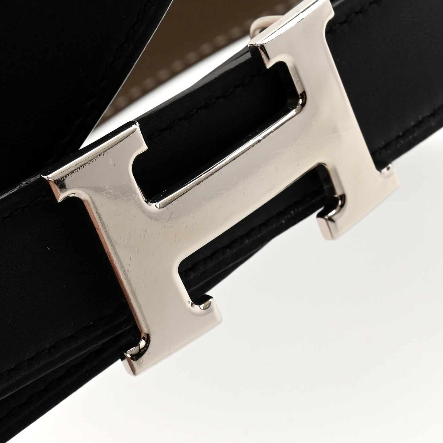 Swift Epsom 24mm Mini H Belt 85 34 Black Etoupe