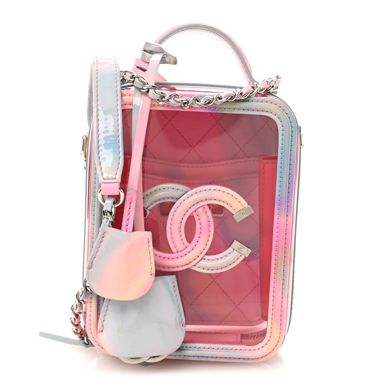 は*ば様 【新品】CHANEL ノベルティ　ケース　ピンク色 Chanel PVC Patent Calfskin Patent Lambskin Vertical Vanity Case