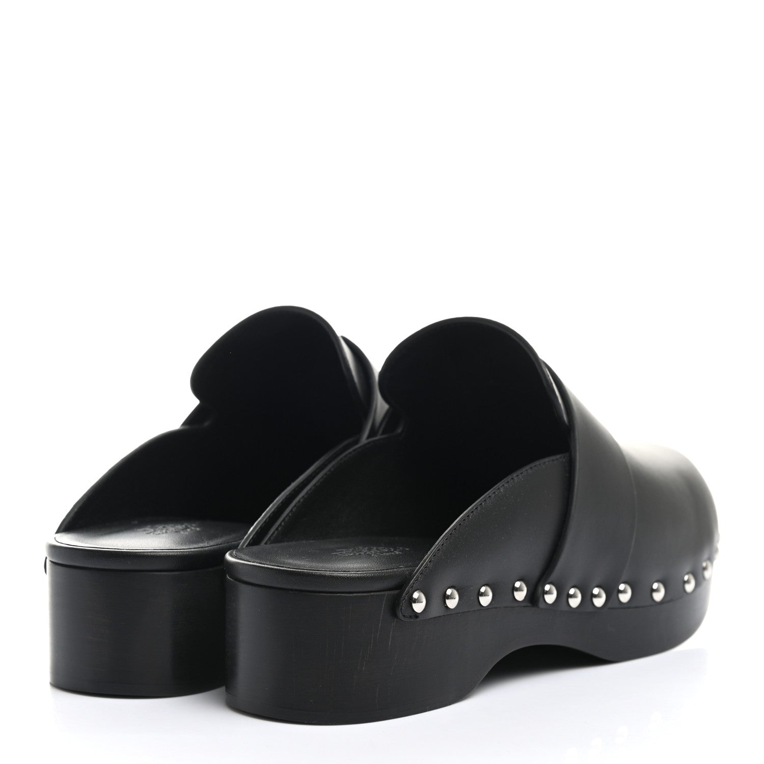 Hermes Calfskin Calya Mules 37 Black 4 of 9