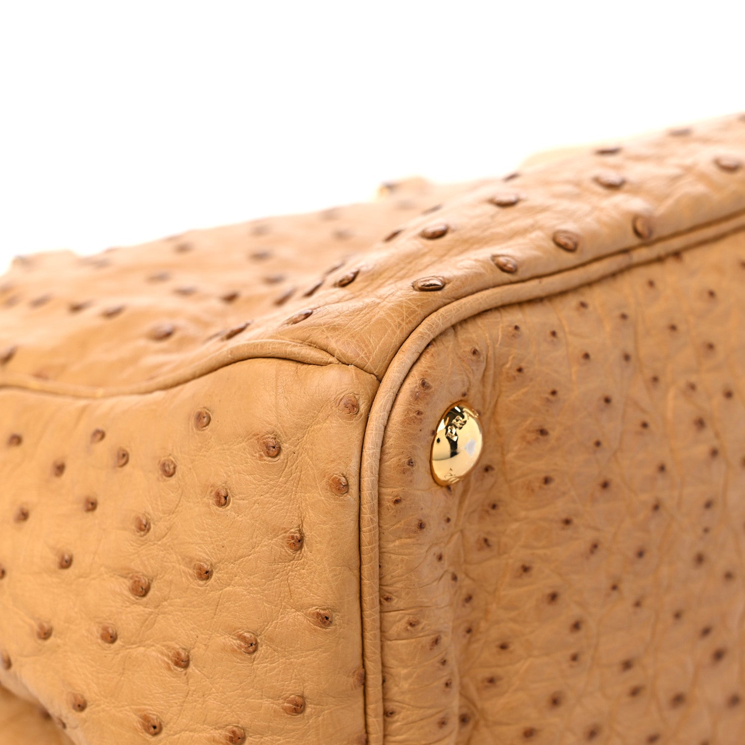 Prada Ostrich Executive Tote Cognac 9 of 13