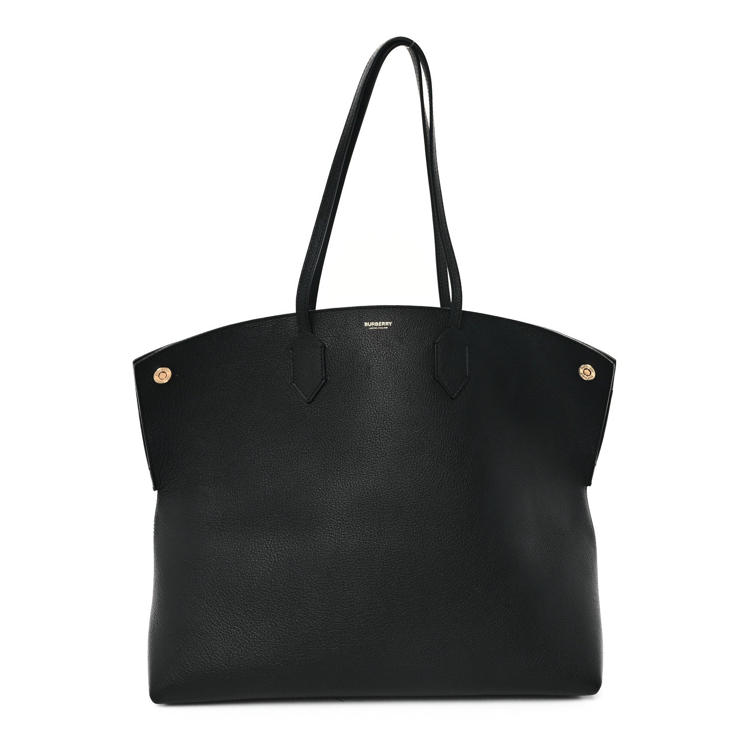Burberry Calfskin Large Society Tote Black 1636087 – FASHIONPHILE