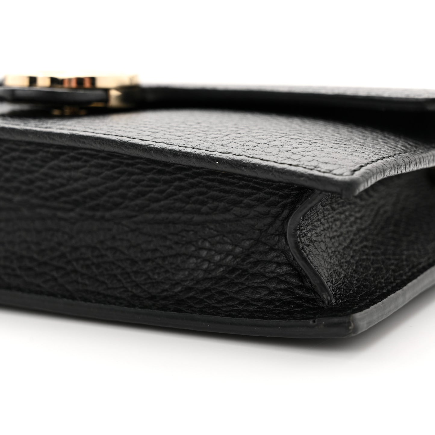 Dollar Calfskin Interlocking G Chain Wallet Black