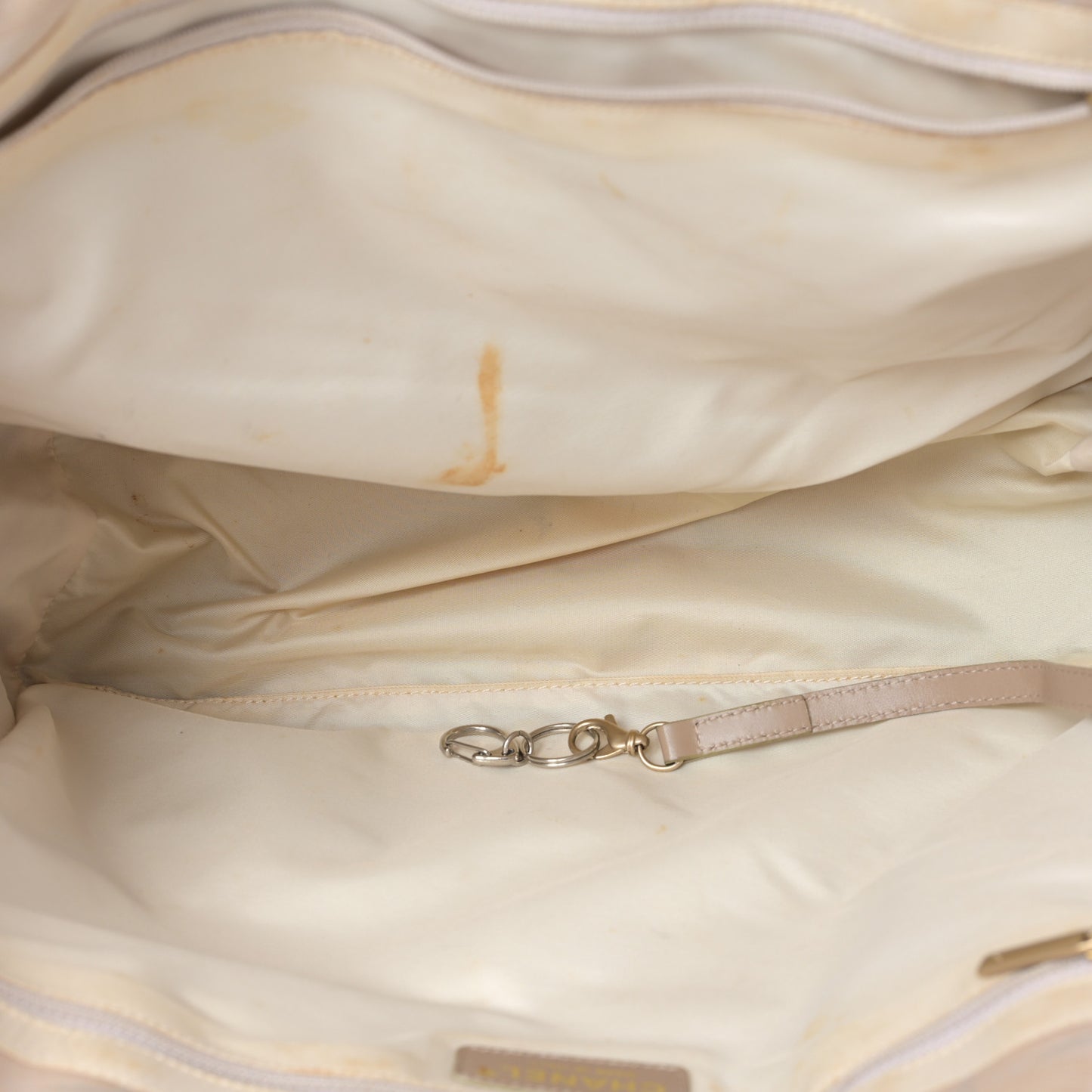 Nylon Medium Travel Tote Beige