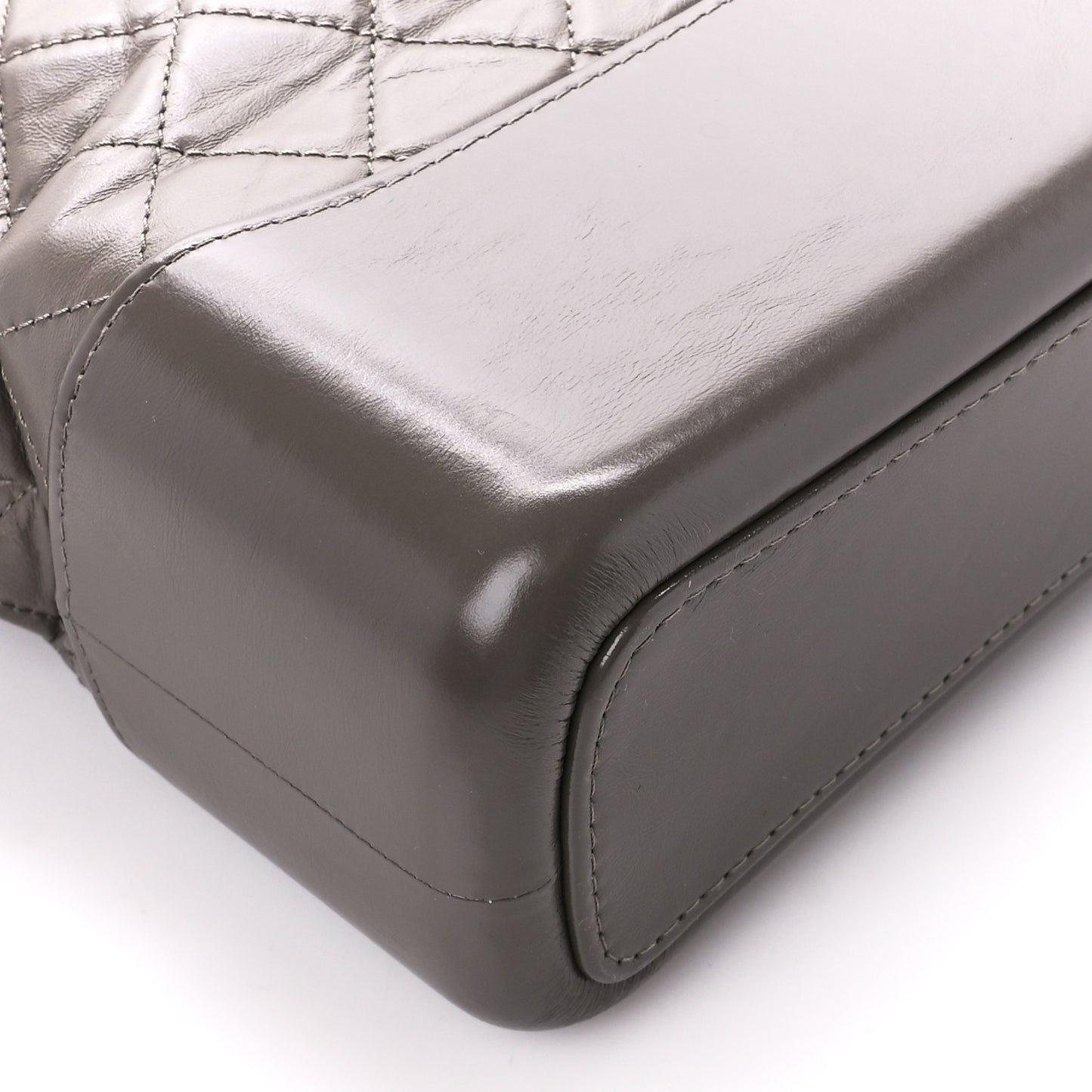 Aged Calfskin Quilted Medium Gabrielle Hobo Grey