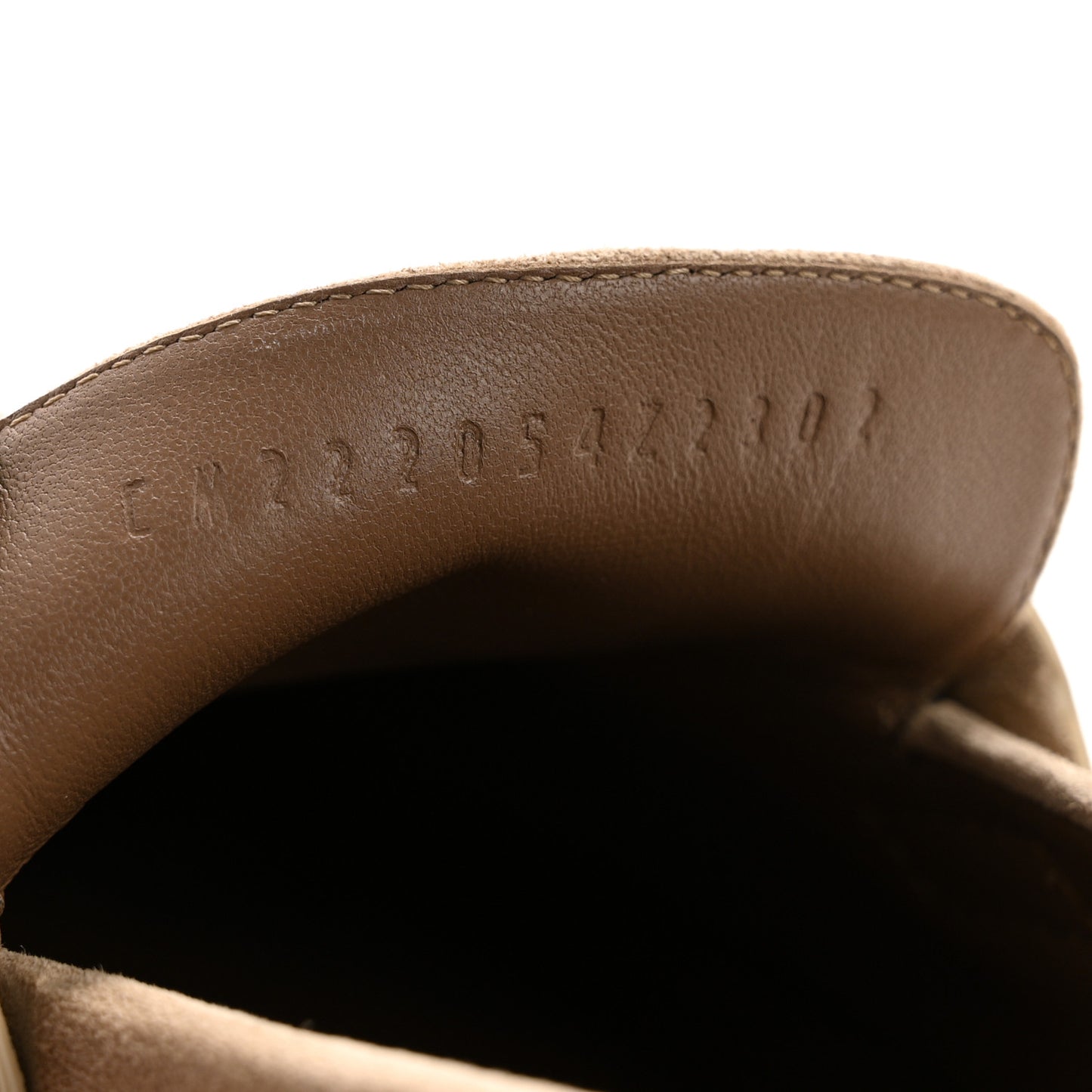 Suede Goatskin Womens Faubourg Loafers 41 Beige Argile