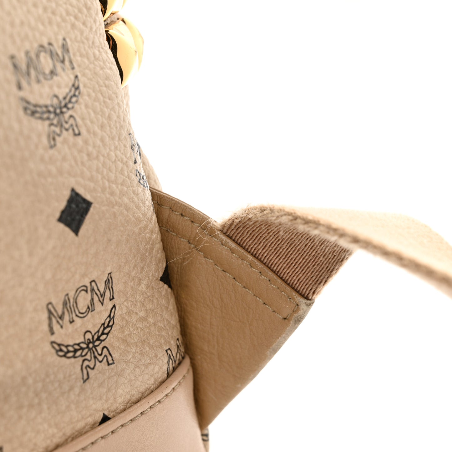 Visetos Medium Side Studs Stark Backpack Beige