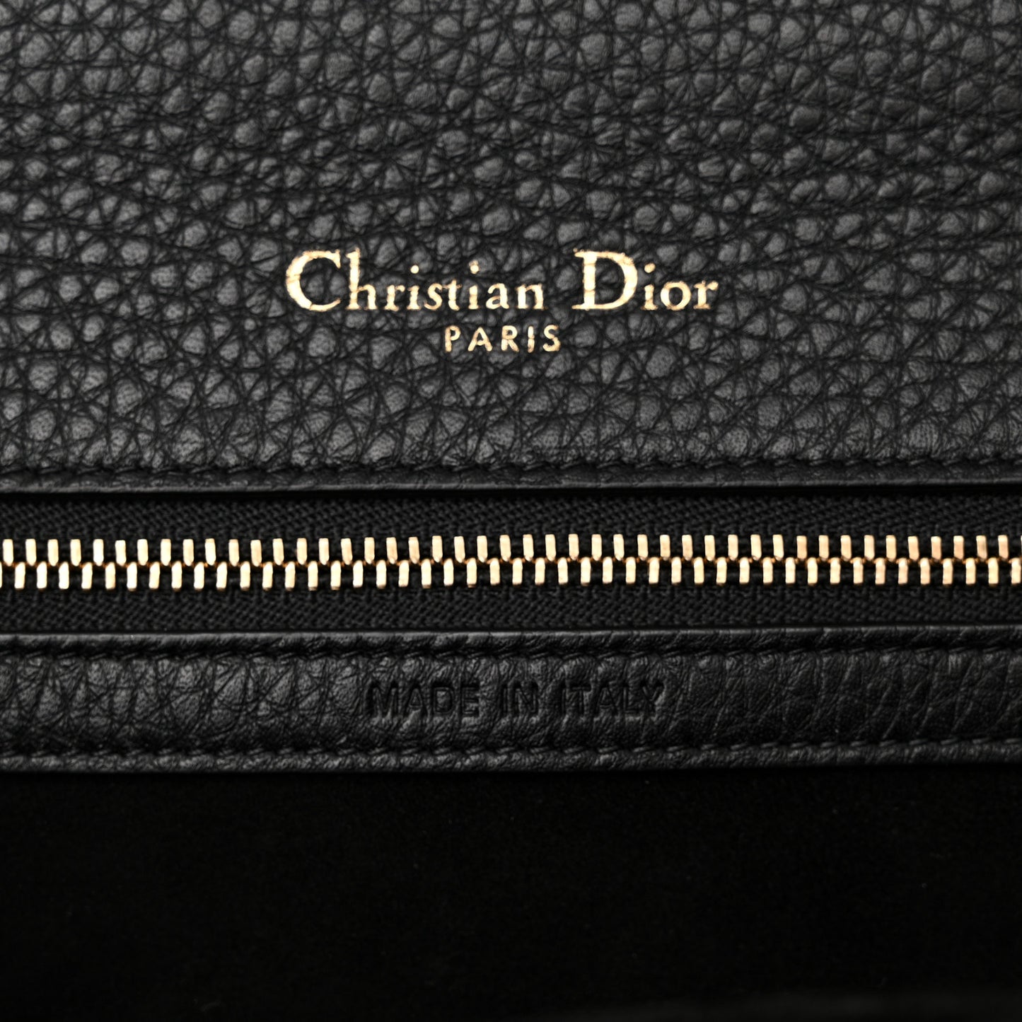Grained Calfskin Medium Diorama Flap Bag Black
