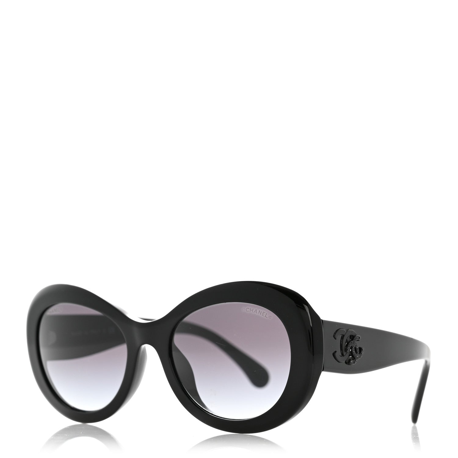 Chanel Acetate Polarized Oval CC Sunglasses 5469-B-A Black 1853249