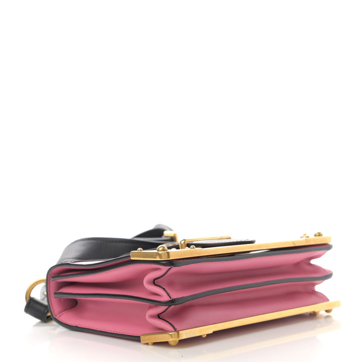 City Calf Saffiano Cahier Bag Fuxia Black