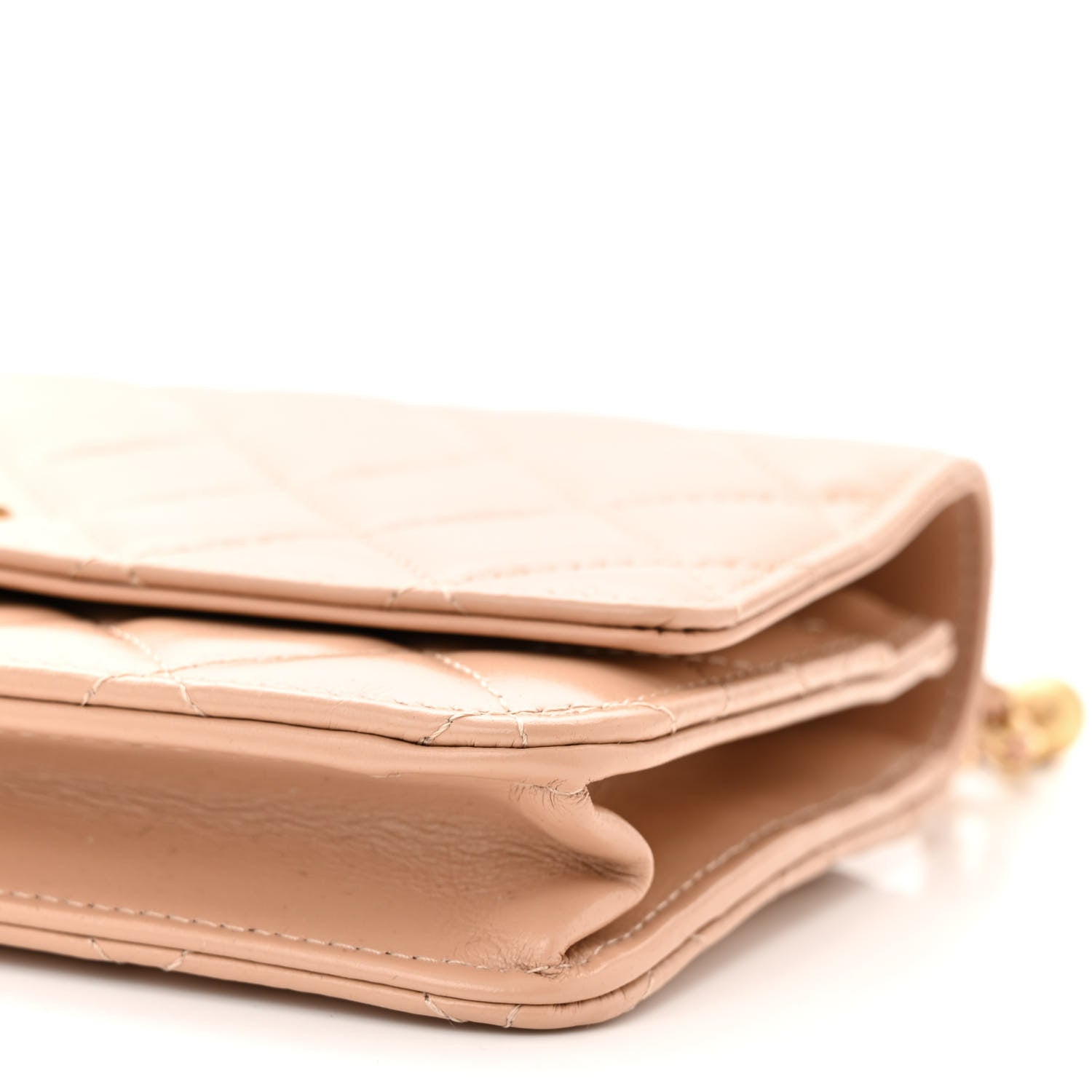 Chanel Calfskin Quilted Perfect Fit Wallet On Chain WOC Beige 11 of 13