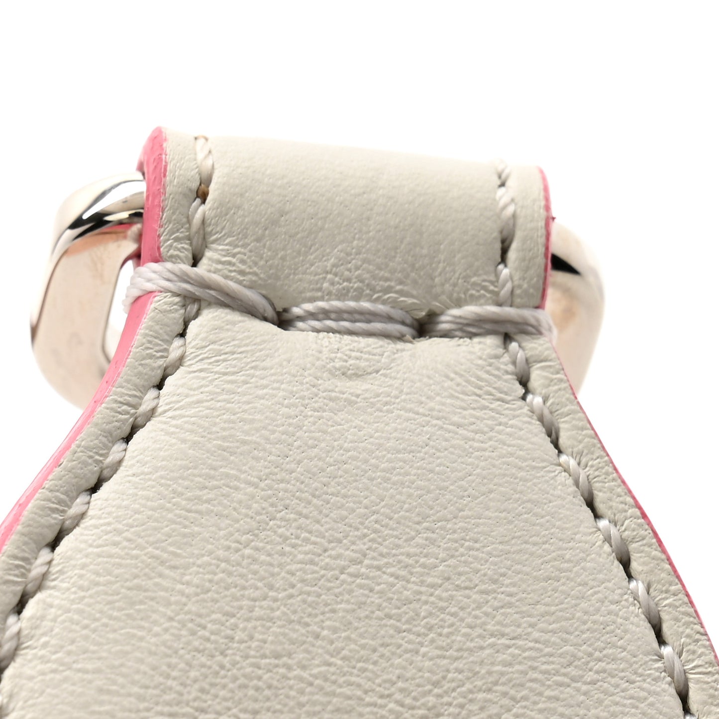 Vitello Dolce Plexiglass Bi-Color Studded Strap You White Ice Cuoio Multicolor