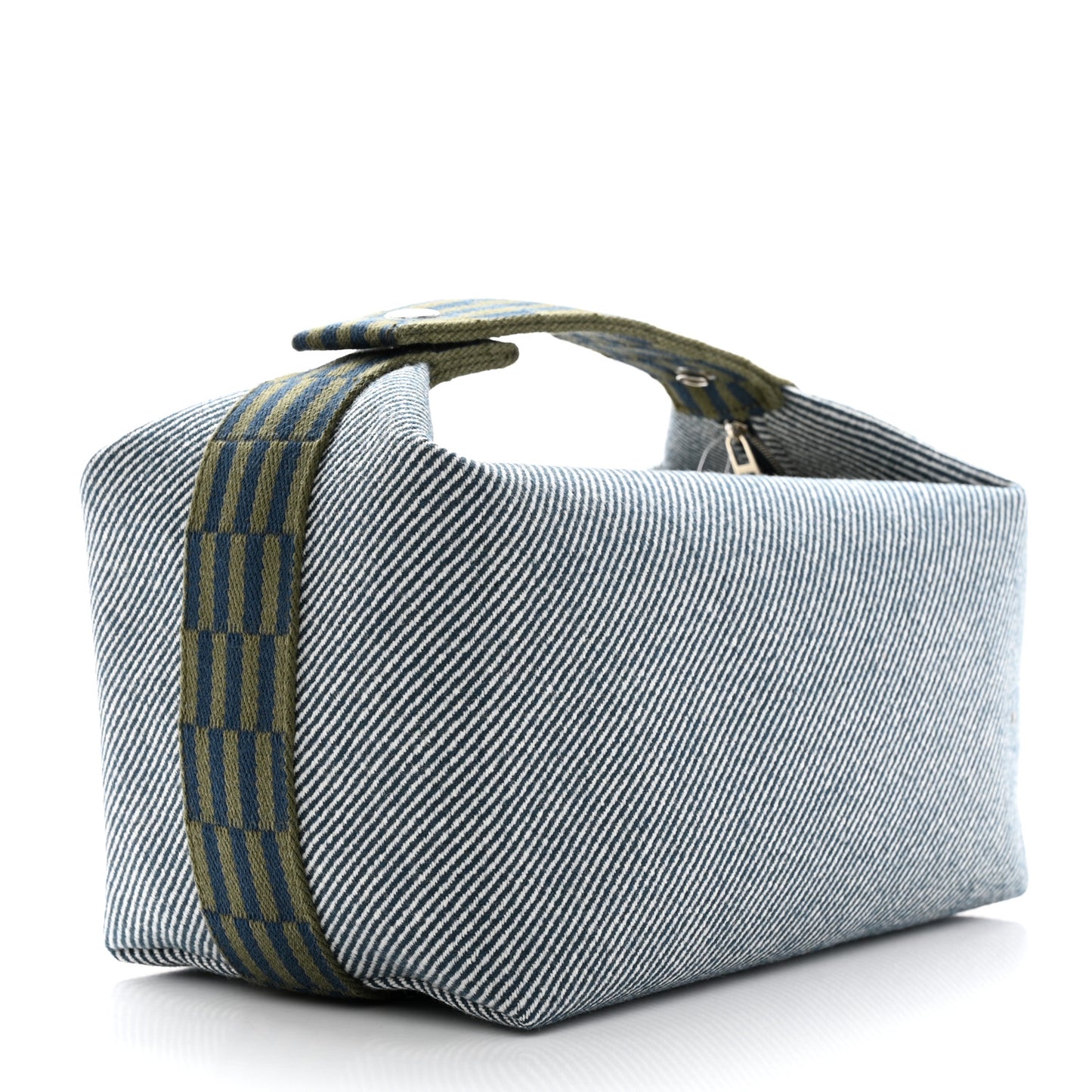 Wool Large Bride-A-Brac H Natte Pouch Bleu Abysse