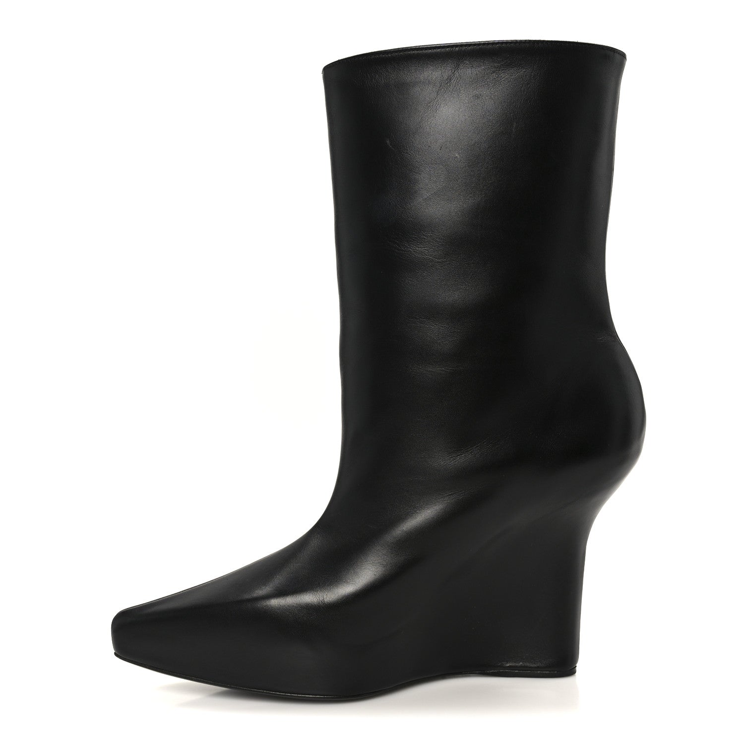 Givenchy Calfskin G Lock 80mm Wedge Low Boots 38 Black 1834403