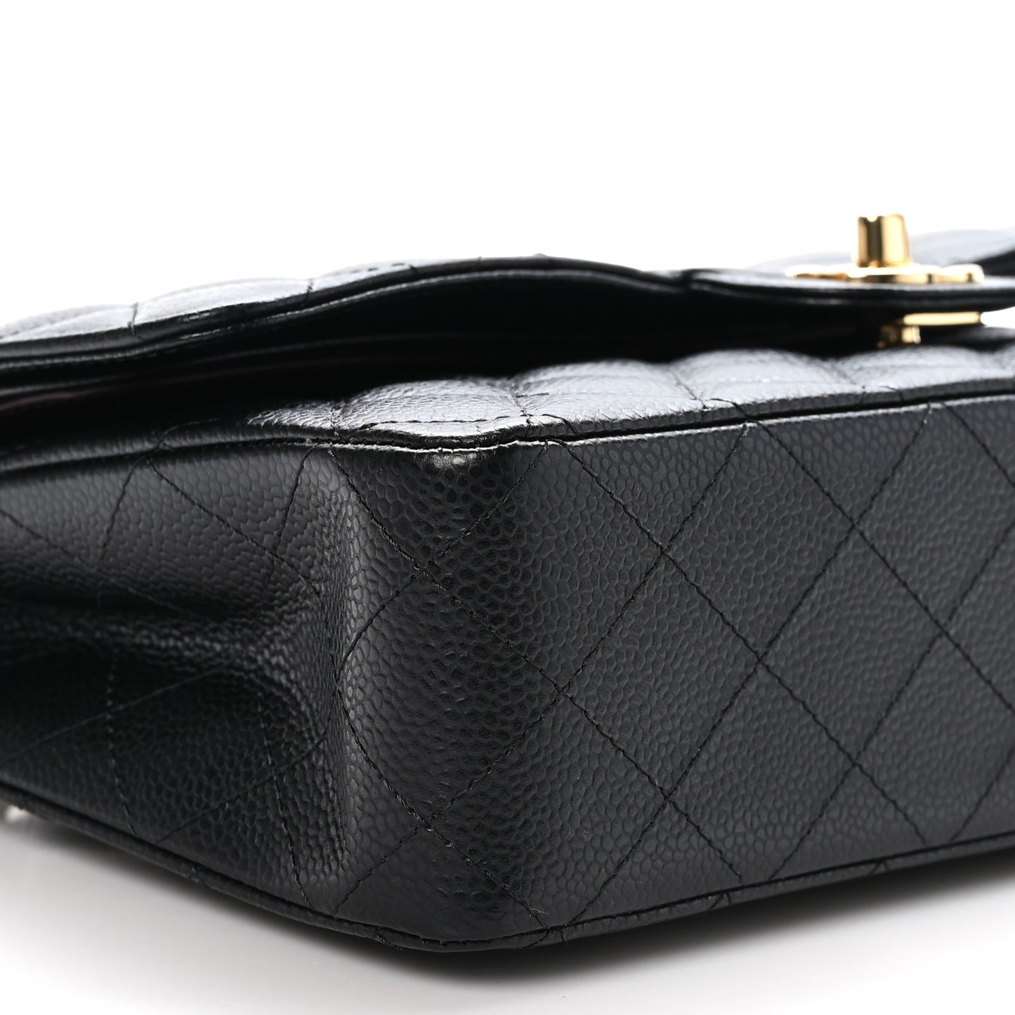 Caviar Quilted Medium Double Flap Black