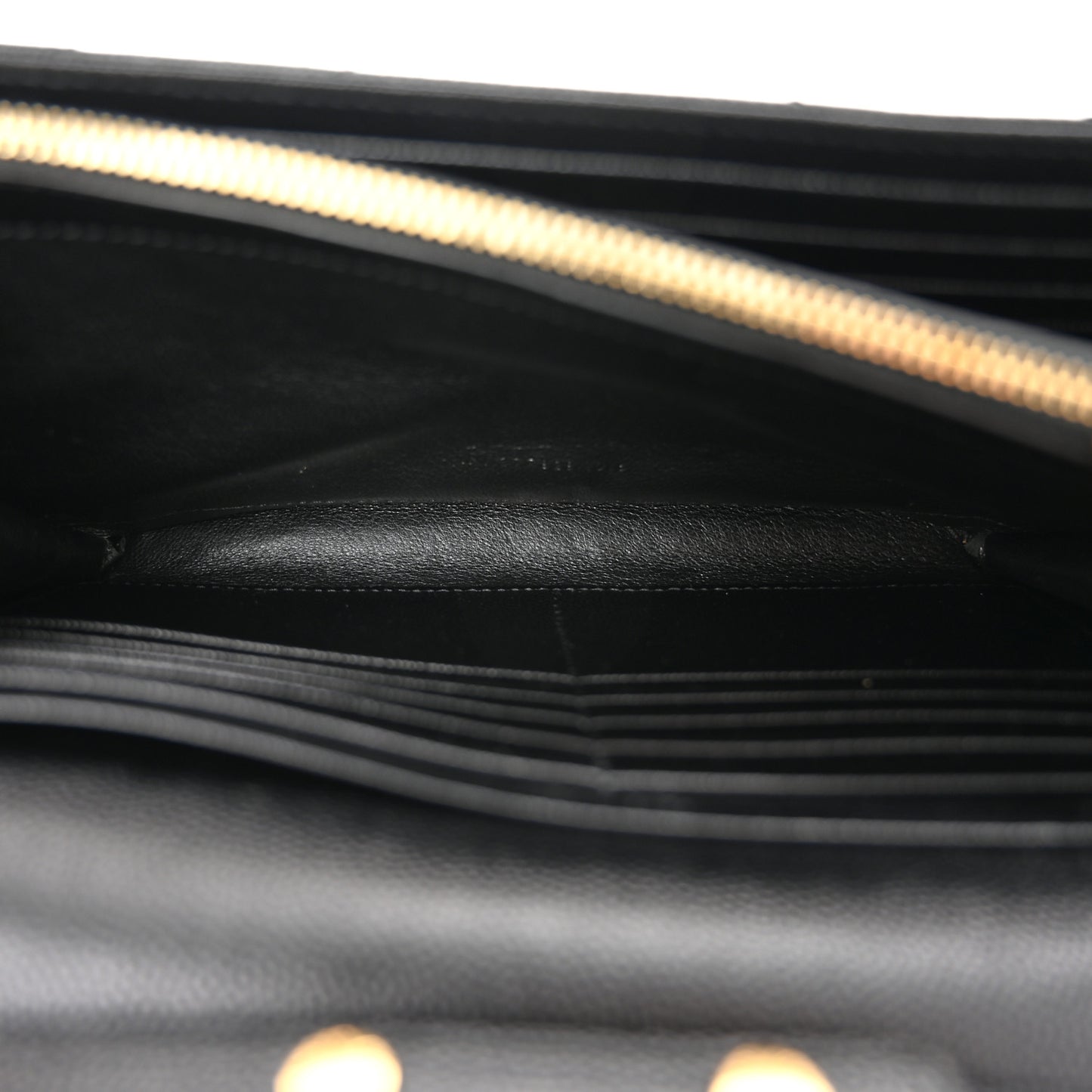 Grain De Poudre Matelasse Chevron Monogram Chain Wallet Black