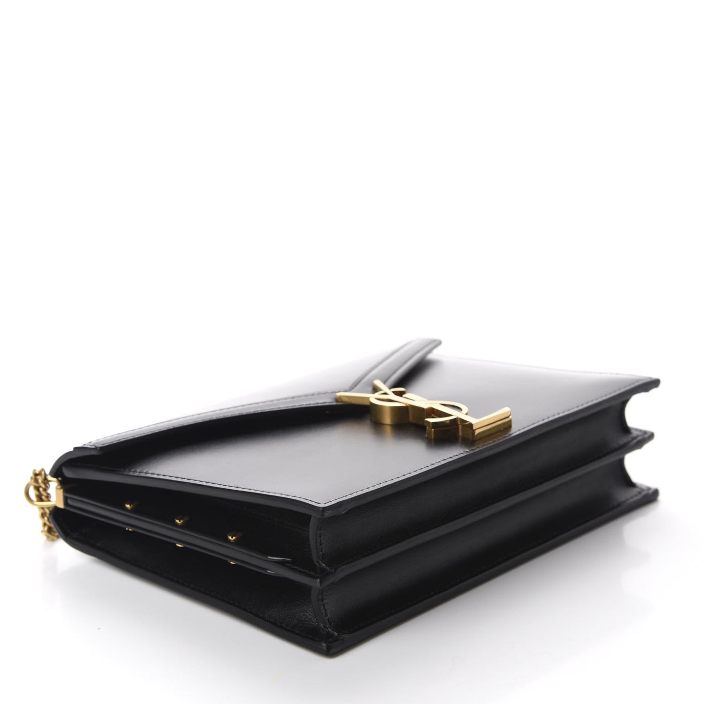 Smooth Calfskin Monogram Cassandra Clasp Bag Black