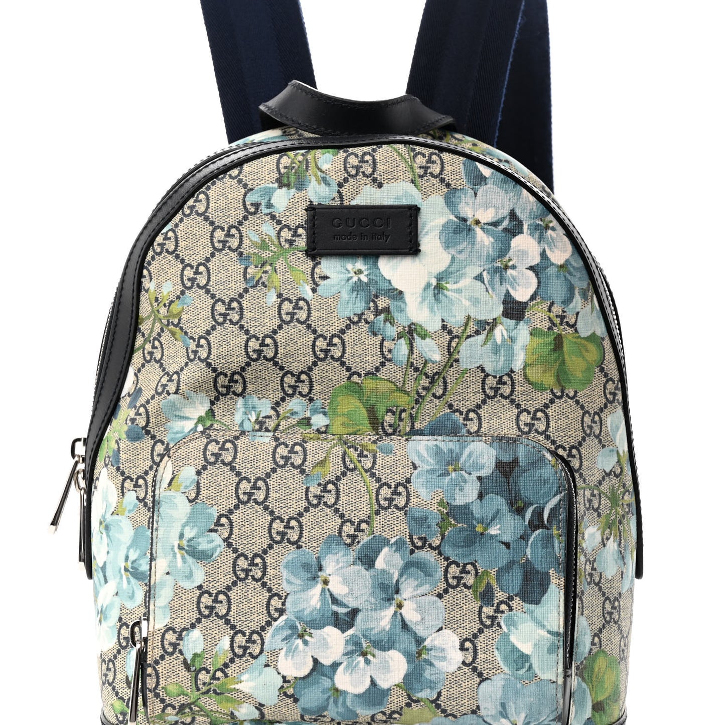 GG Supreme Monogram Blooms Small Day Backpack Blue