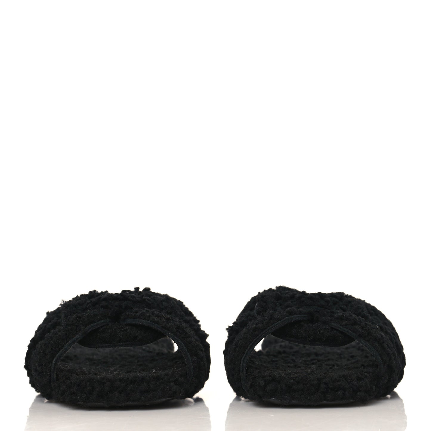 Shearling Tribute Flat Mules 39 black