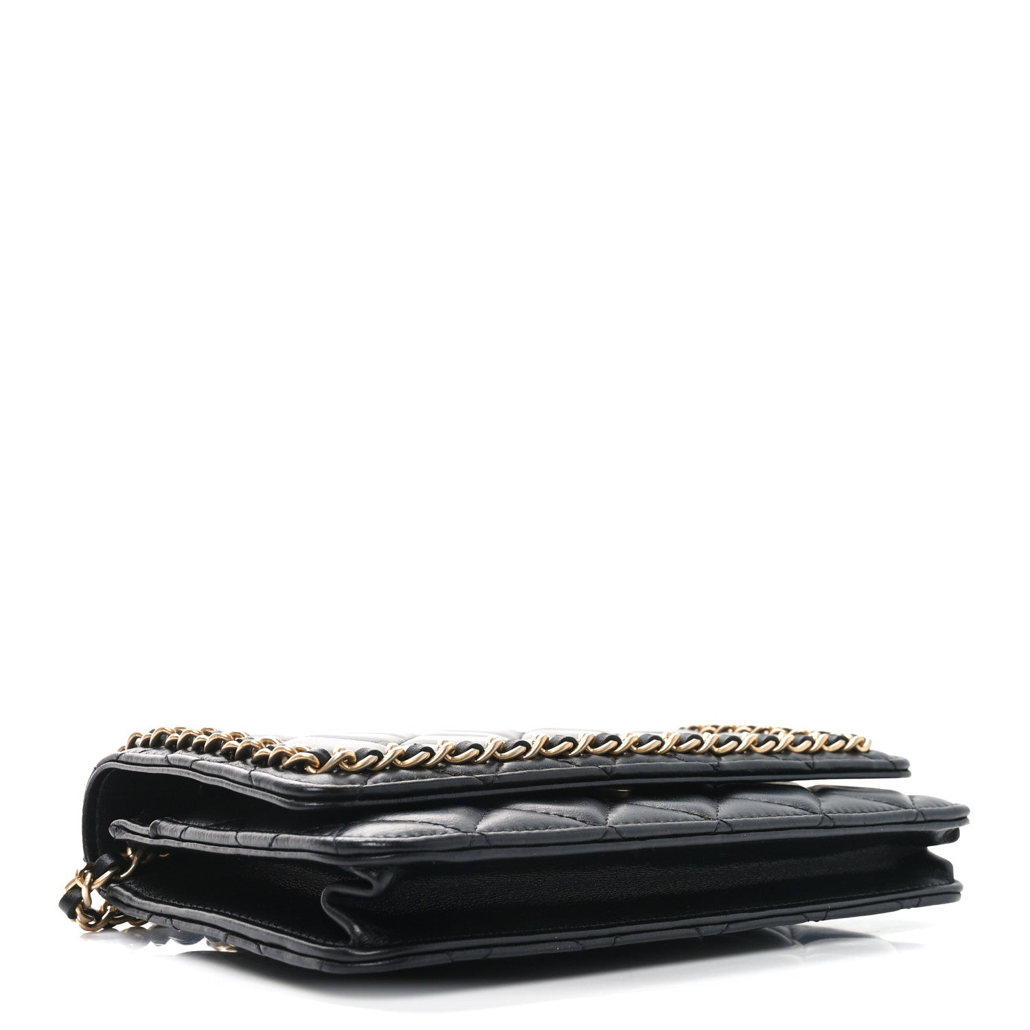 Chanel Lambskin Quilted Chain Around Wallet On Chain WOC Black 4 of 11