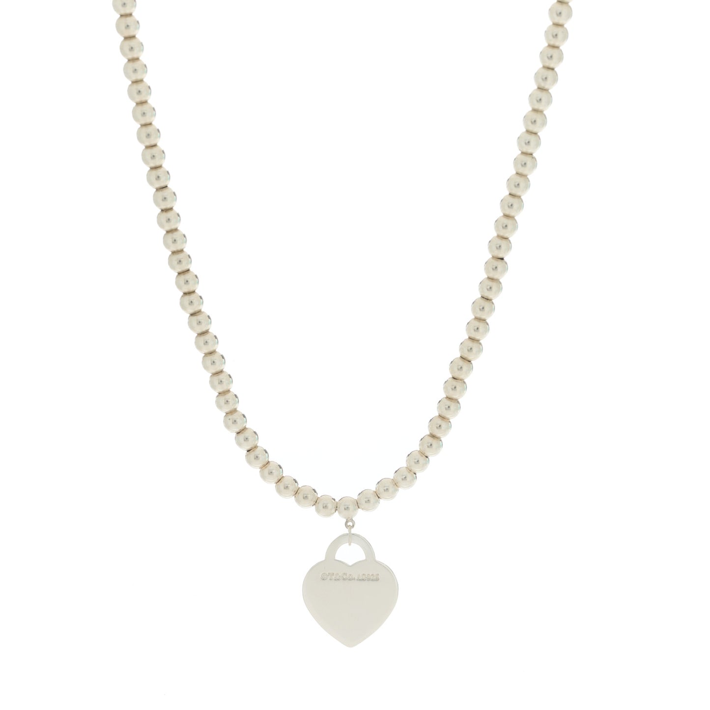 Sterling Silver Return to Tiffany Heart Tag Bead Necklace