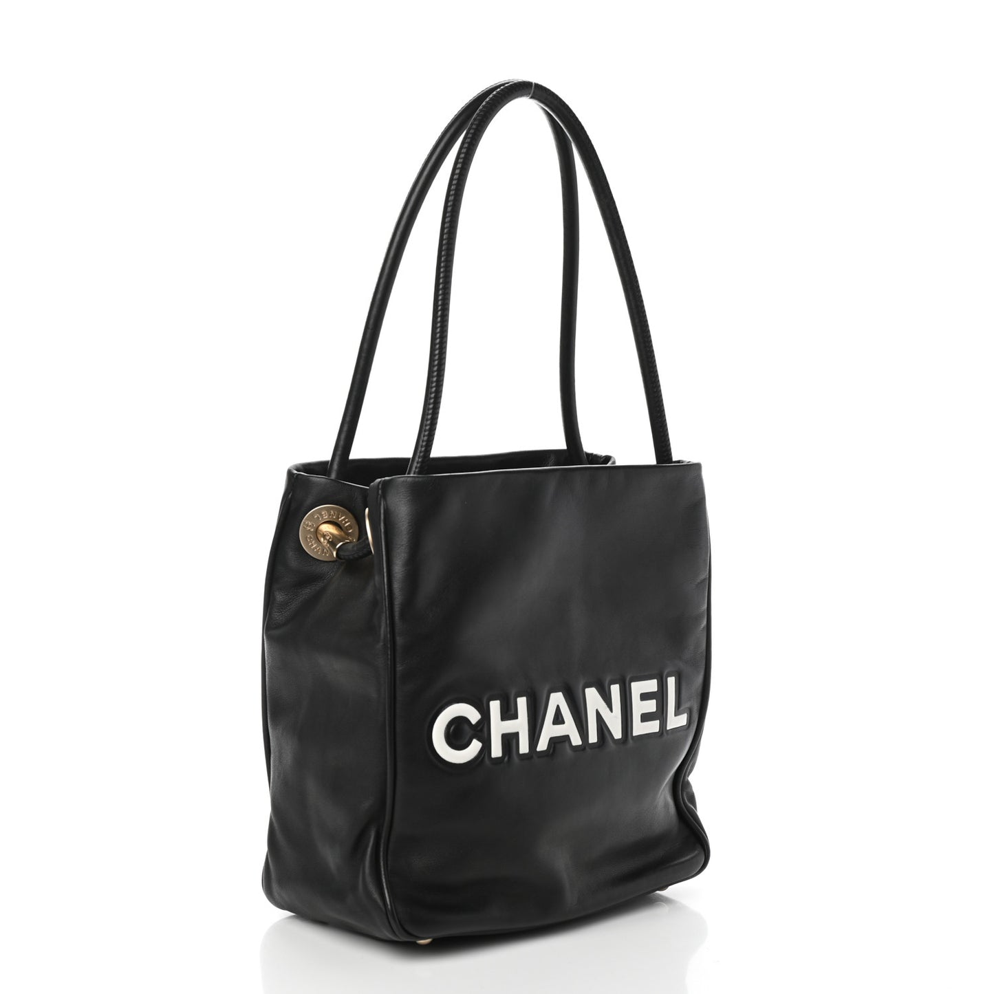 Lambskin Camellia Tote Black