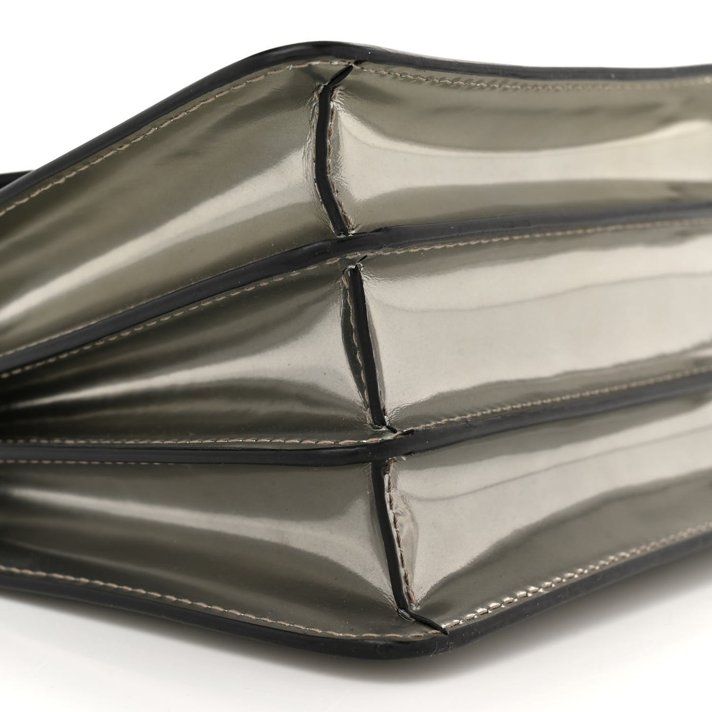 Metallic Calfskin Serpenti Forever Top Handle Silver