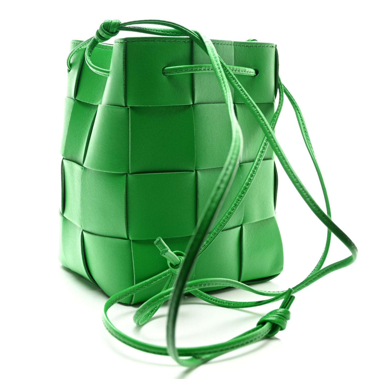 Nappa Maxi Intrecciato Small Cassette Bucket Bag Parakeet