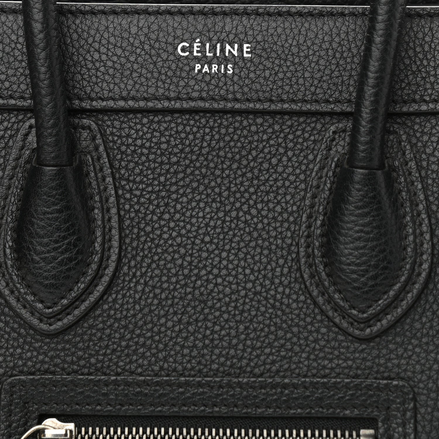 Celine Drummed Calfskin Nano Luggage Black 7 of 12