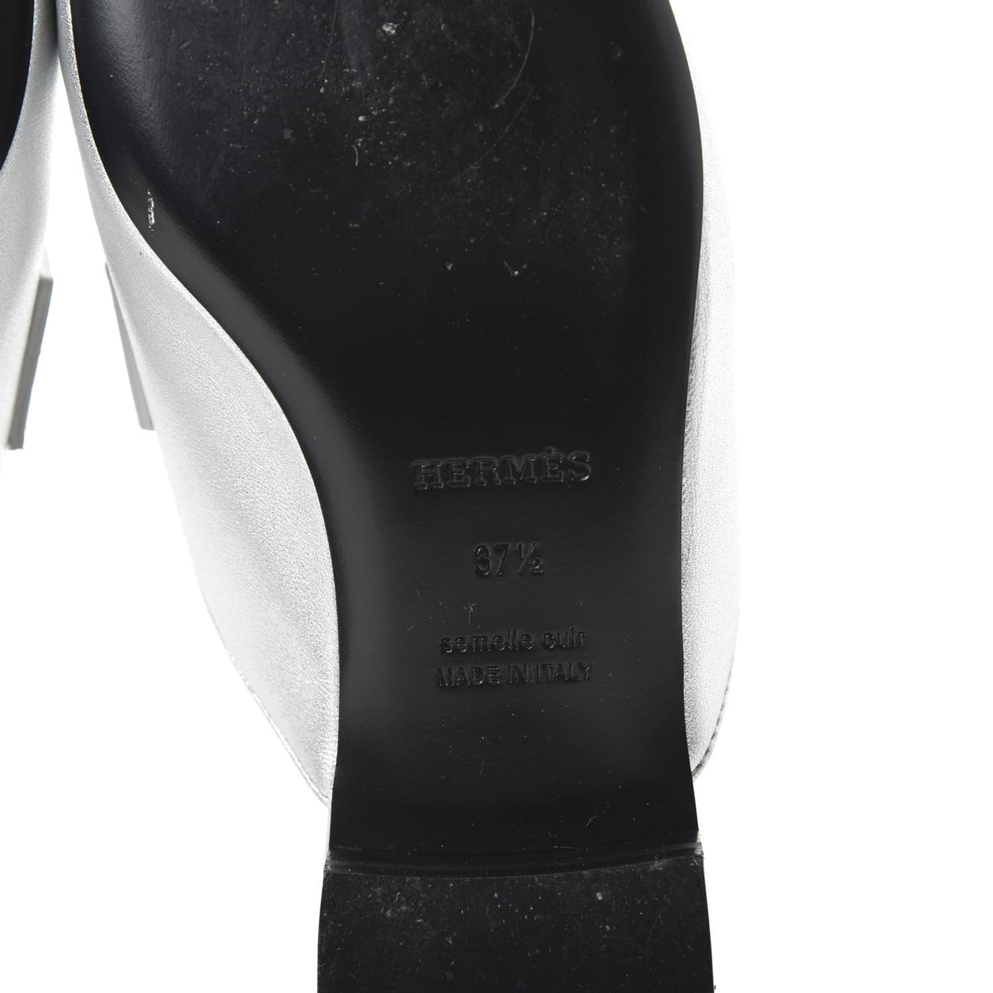 Metallic Nappa Trocadero Mule 37.5 Gris Argento