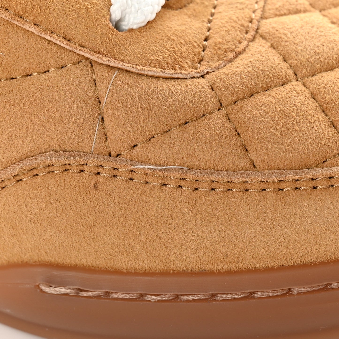 Suede Kidskin Quilted Sneakers 39 Dark Beige
