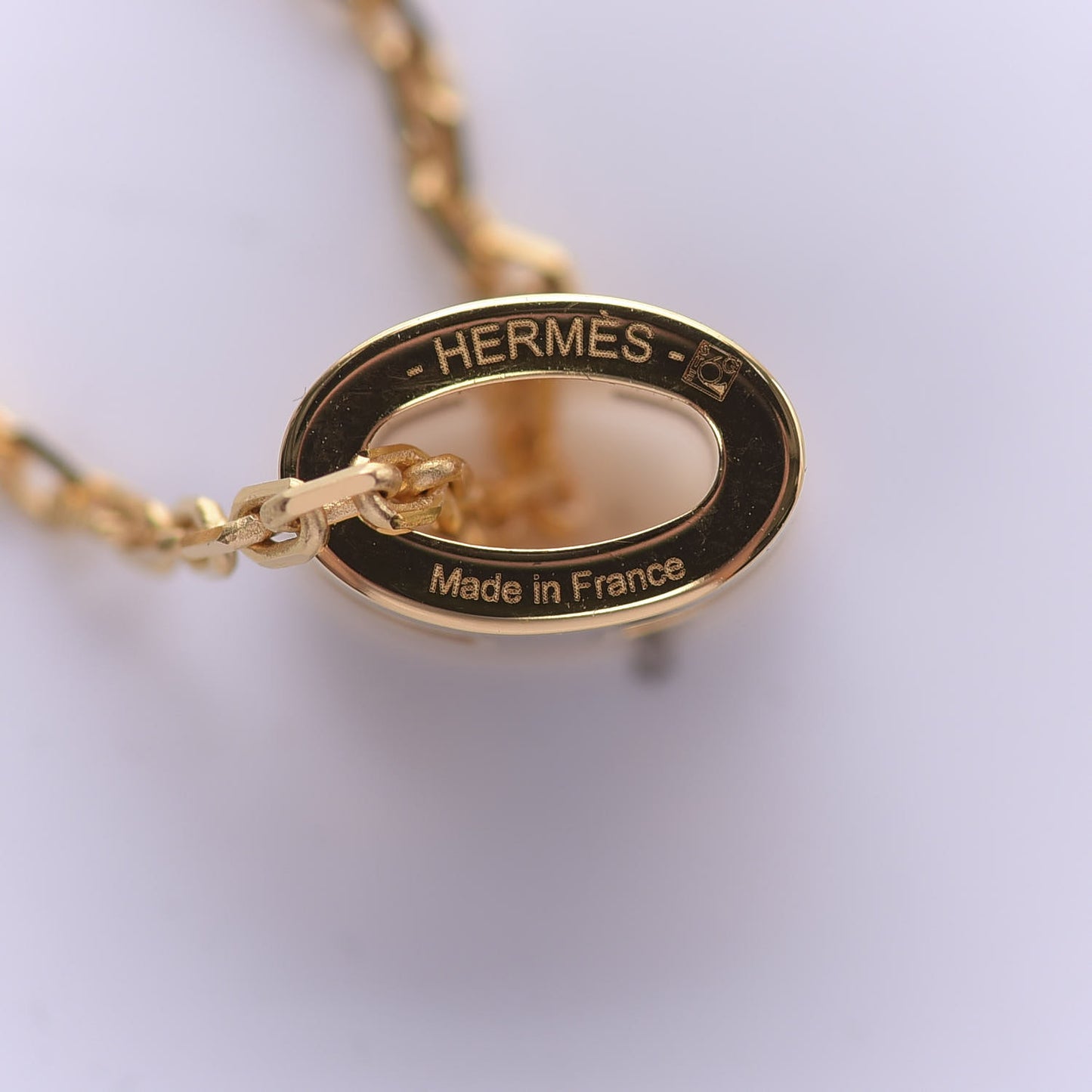 Lacquered Gold Pop H Pendant Necklace Black