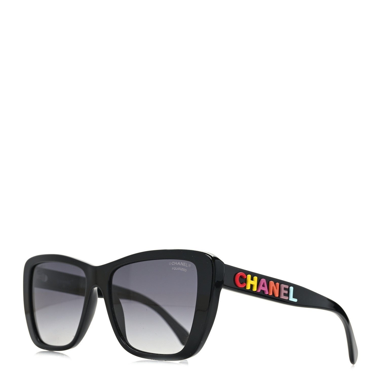 Chanel Acetate Polarized Butterfly Sunglasses 71548A Black  display picture 2