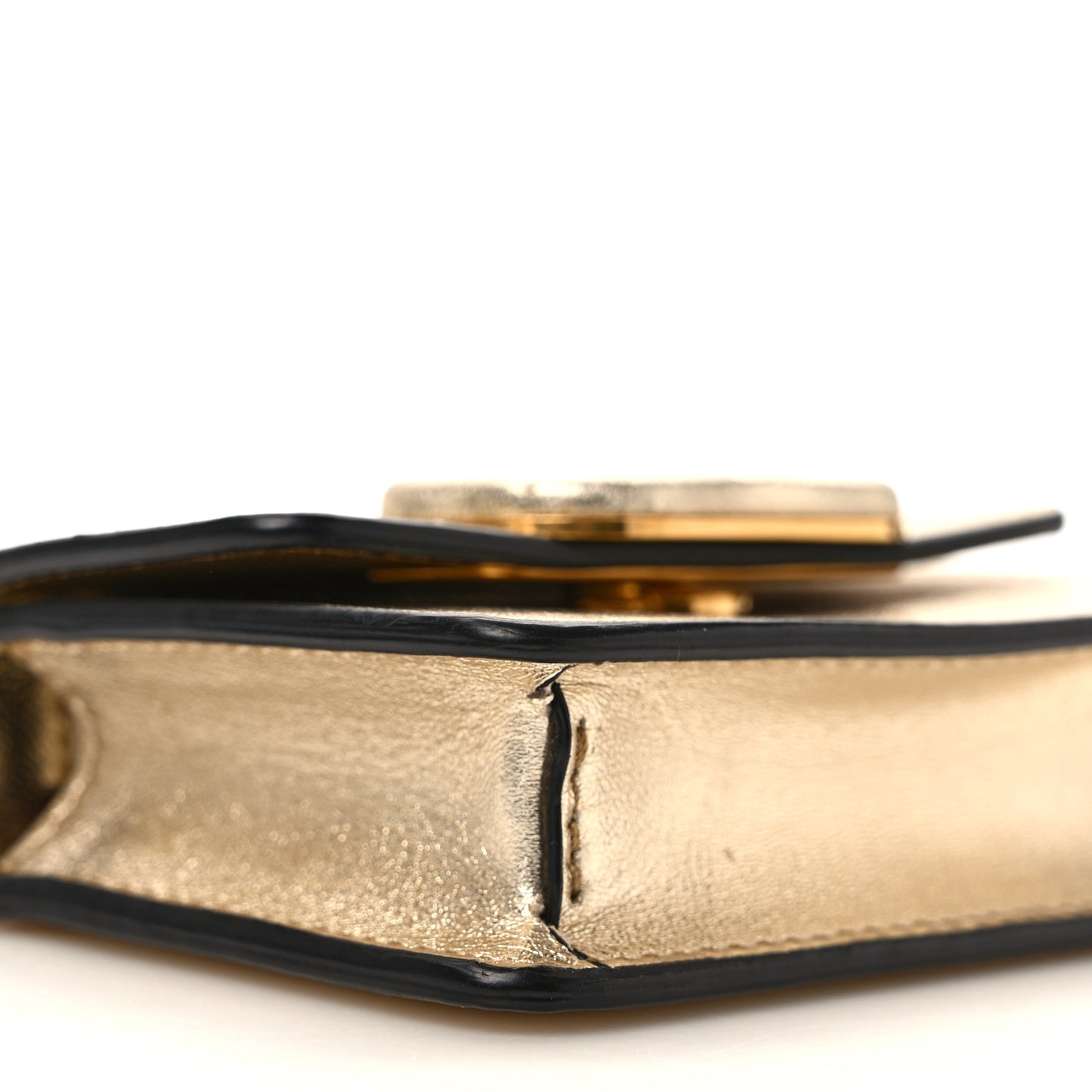 Metallic Calfskin Micro VSling Shoulder Bag Sahara