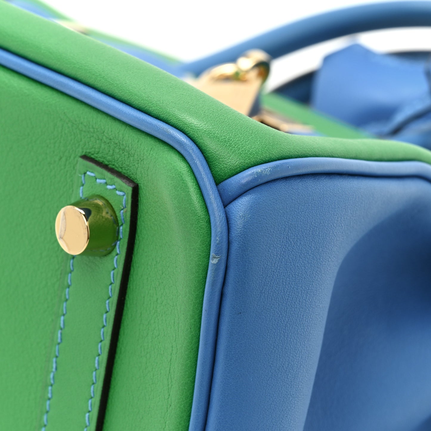Swift Horseshoe Birkin 25 Vert Vertigo Bleu Hydra