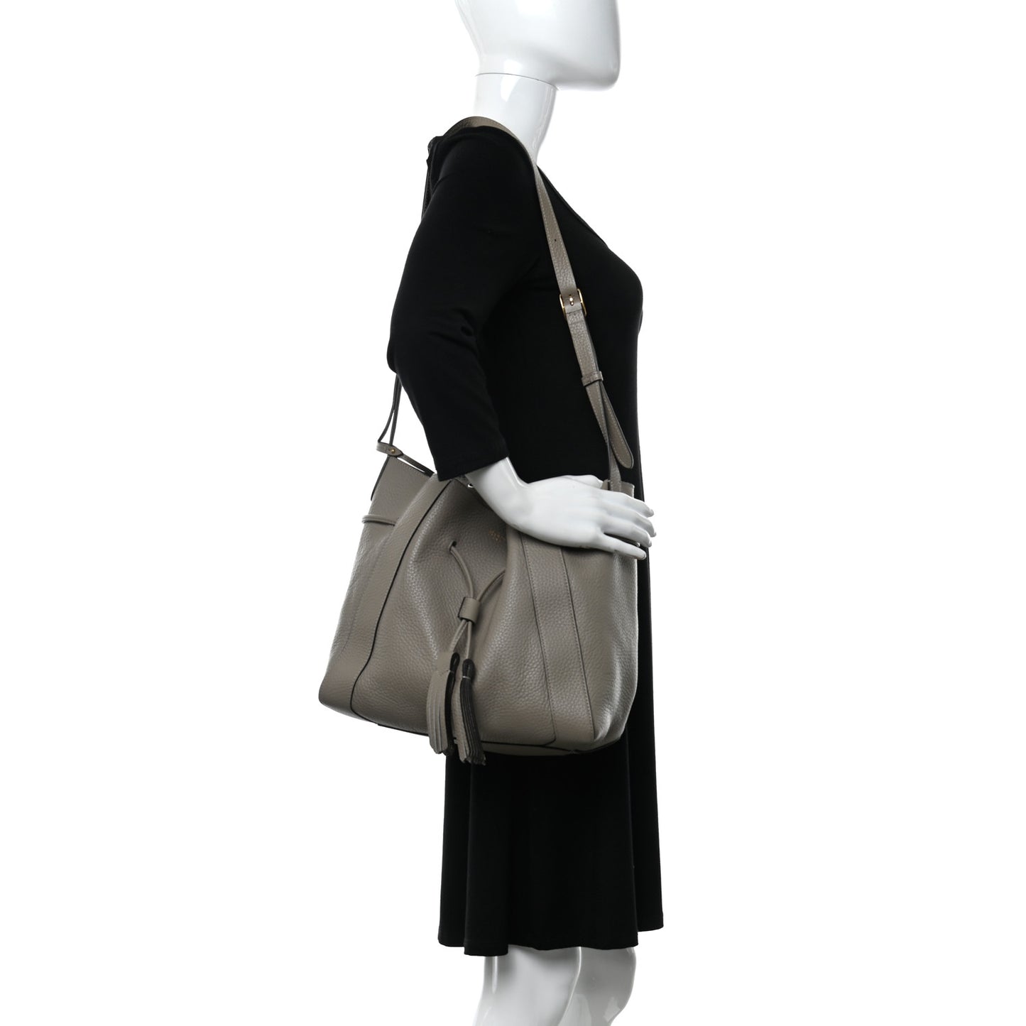 Heavy Grain Calfskin Small Millie Solid Grey