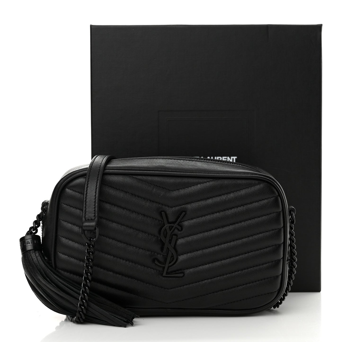 Calfskin Matelasse Monochrome Monogram Mini Lou Camera Bag Black