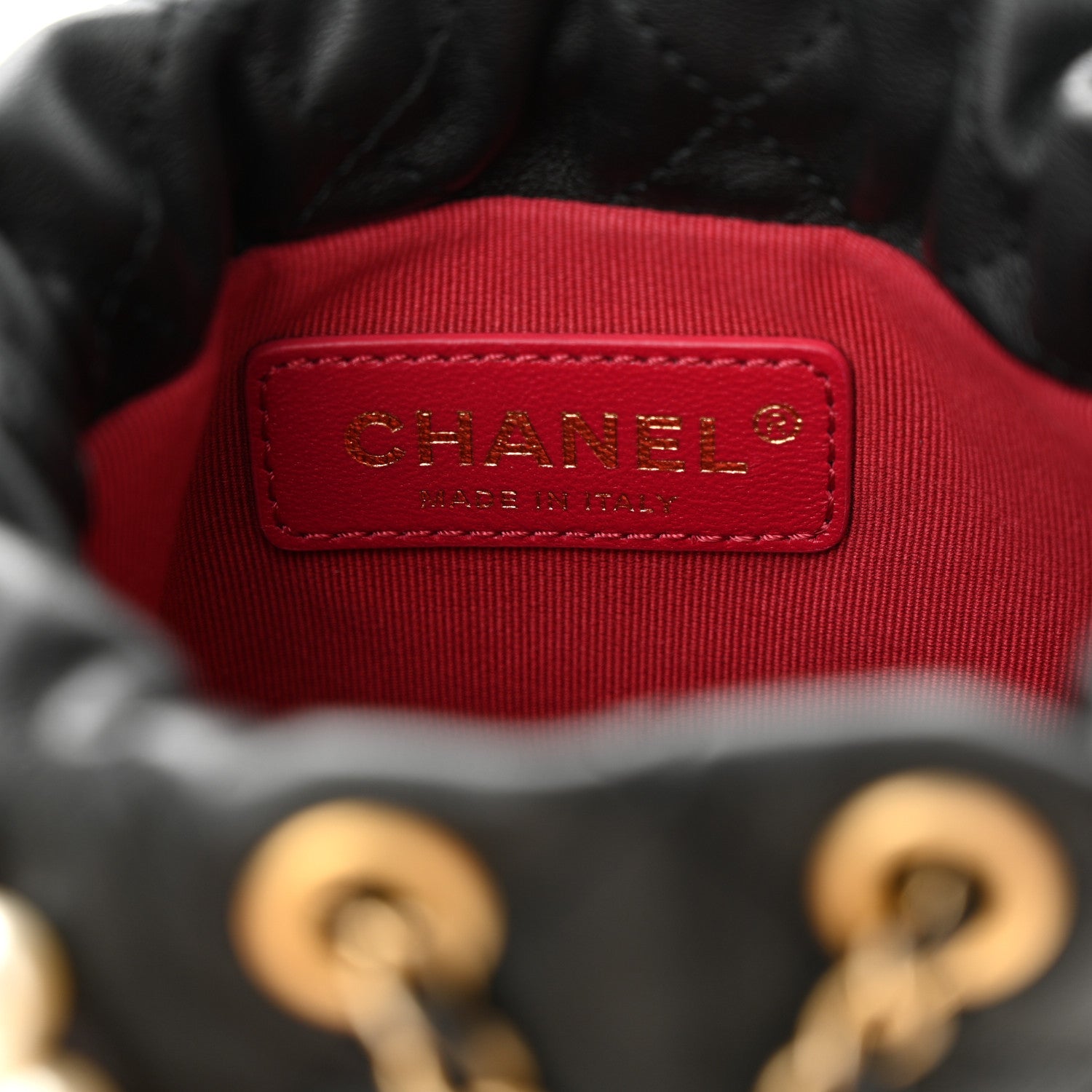 Chanel Calfskin Quilted Pearl Mini About Pearls Drawstring Bucket Bag Black 7 of 11