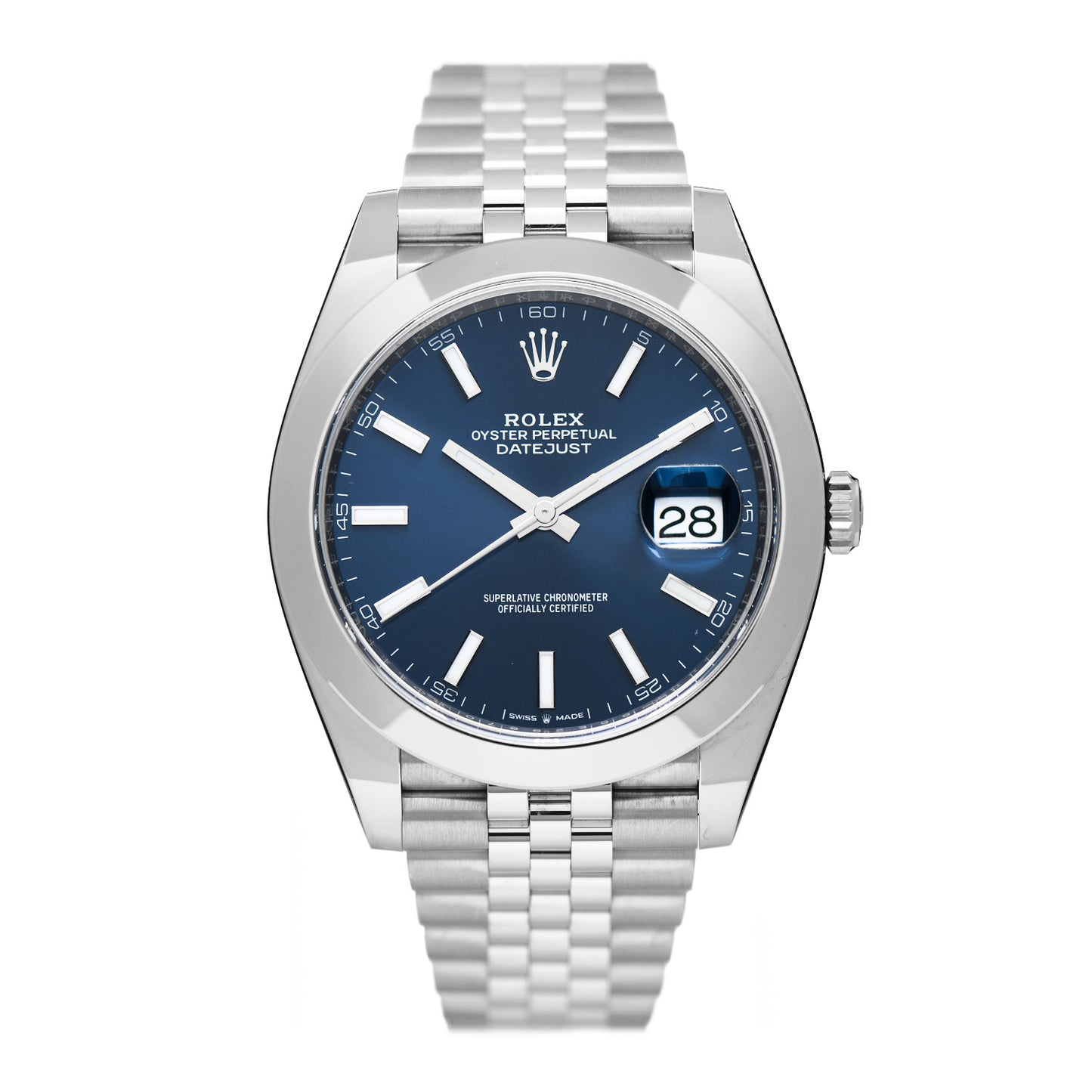 Stainless Steel 41mm Oyster Perpetual Datejust Watch Blue 126300