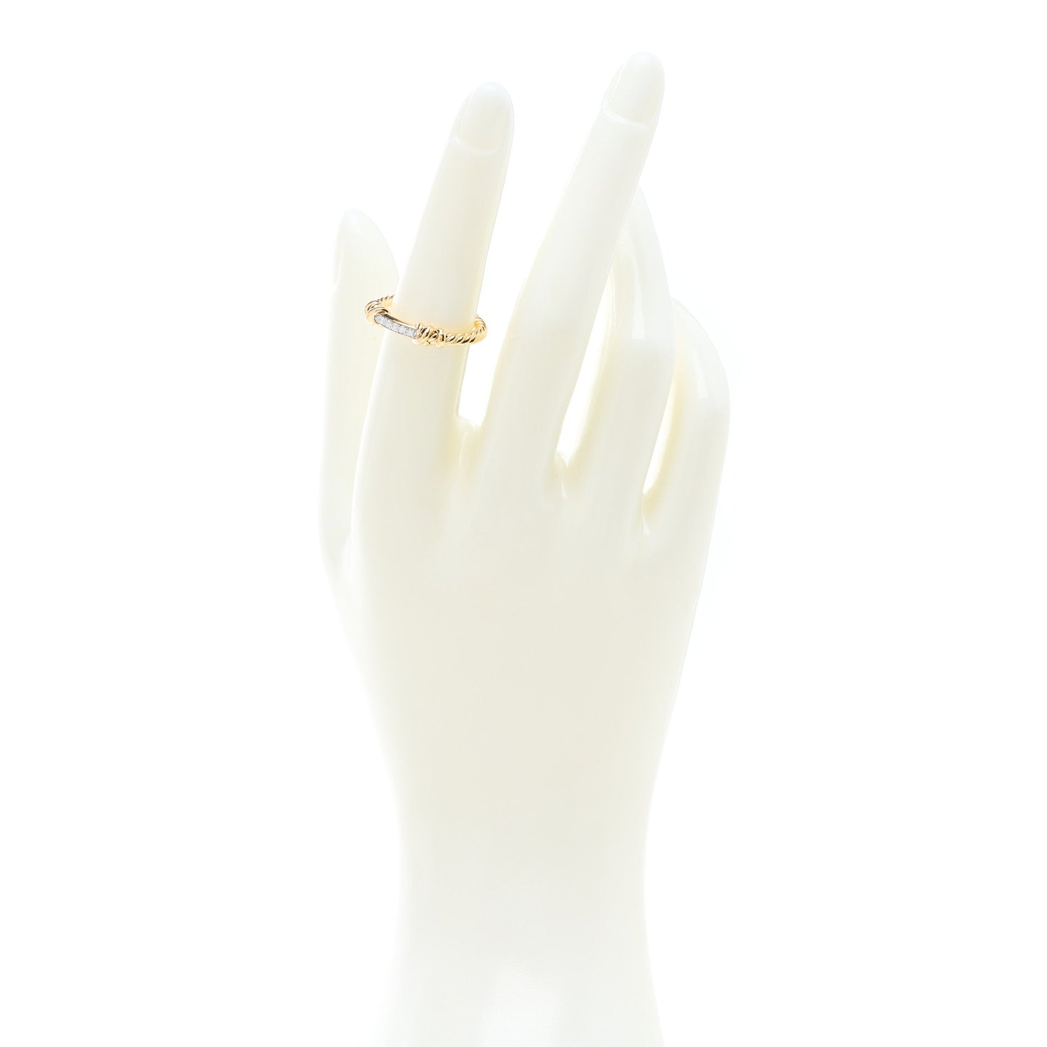 David Yurman 18K Yellow Gold Diamond Petite Helena Wrap Ring 52 6 2 of 4