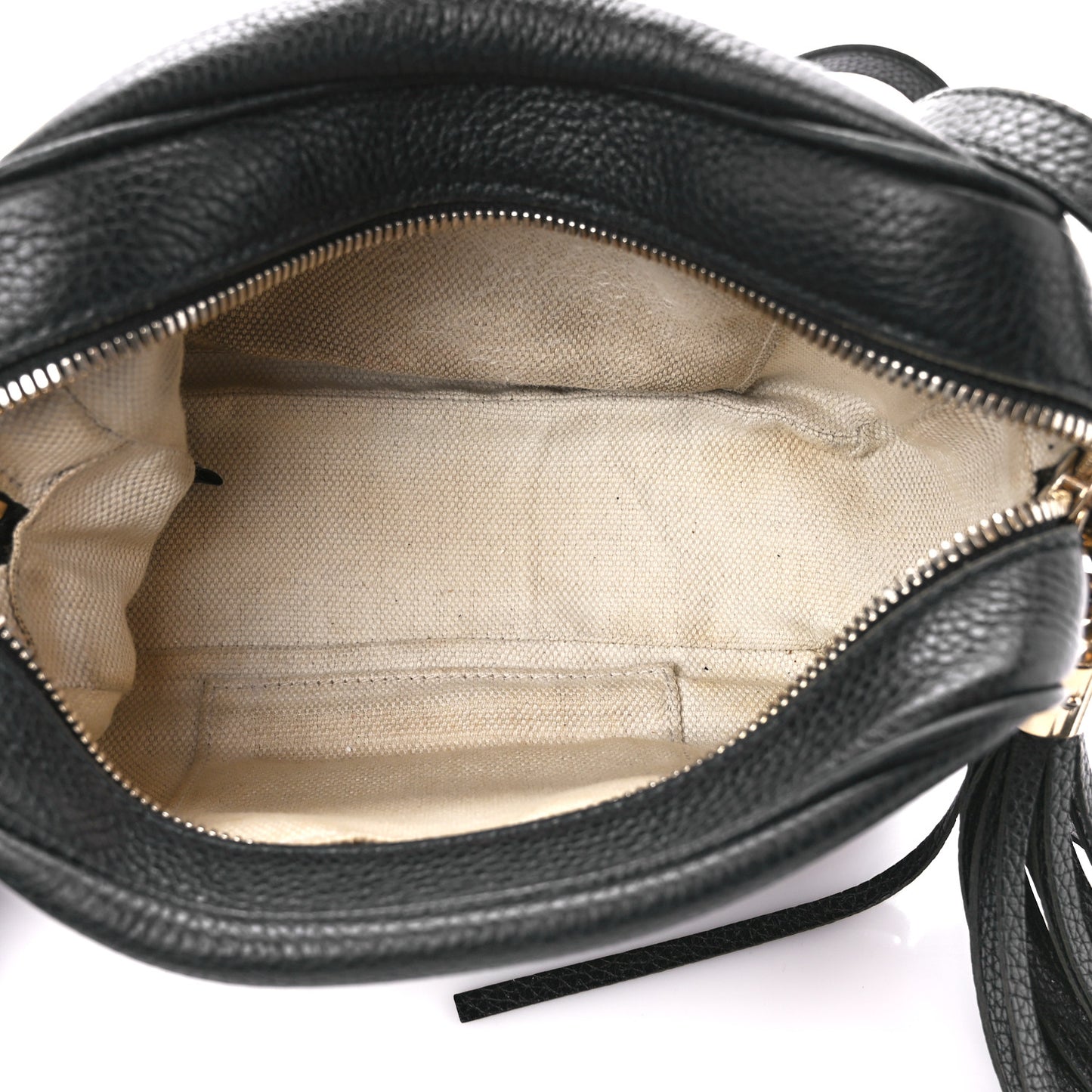 Pebbled Calfskin Small Soho Disco Bag Black