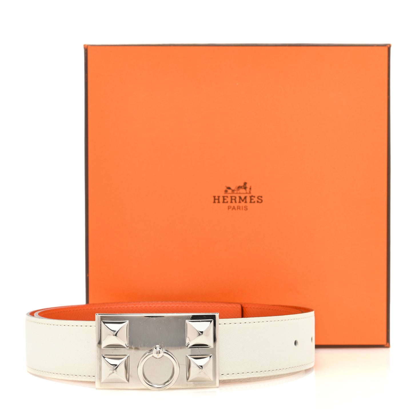 Swift Epsom 24mm Collier De Chien CDC Belt 85 34 White Orange